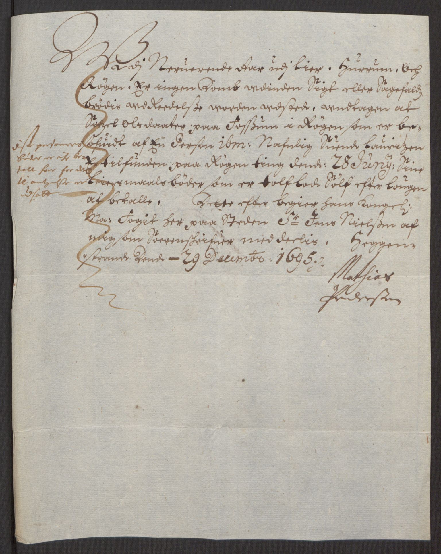 Rentekammeret inntil 1814, Reviderte regnskaper, Fogderegnskap, AV/RA-EA-4092/R30/L1694: Fogderegnskap Hurum, Røyken, Eiker og Lier, 1694-1696, s. 167