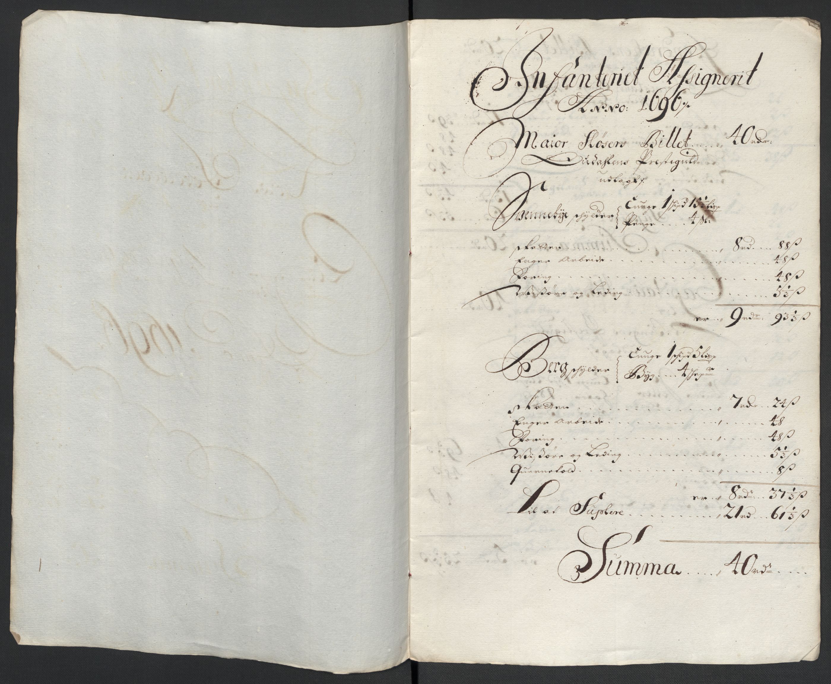 Rentekammeret inntil 1814, Reviderte regnskaper, Fogderegnskap, AV/RA-EA-4092/R13/L0834: Fogderegnskap Solør, Odal og Østerdal, 1696, s. 317