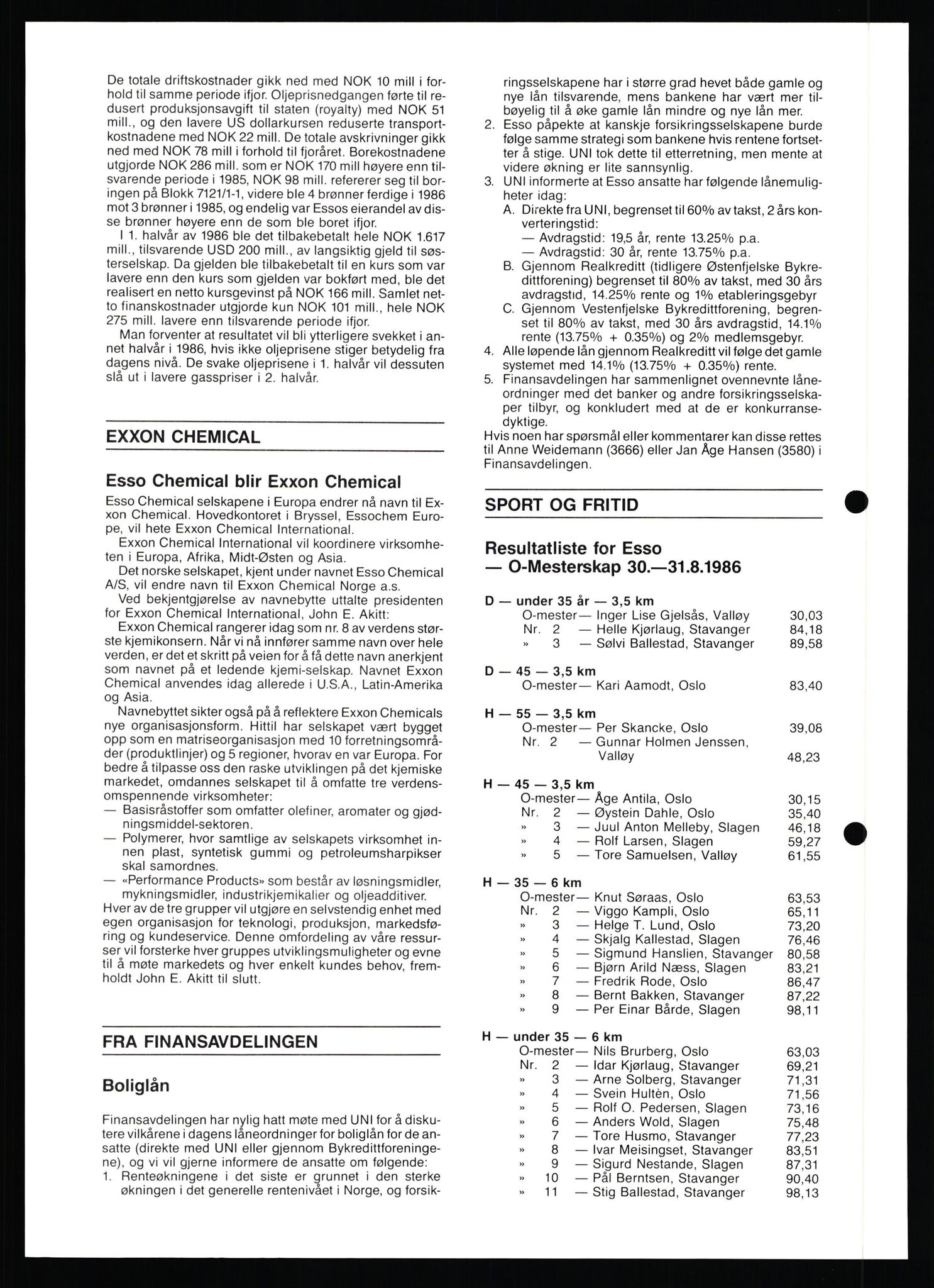 Pa 0982 - Esso Norge A/S, AV/SAST-A-100448/X/Xd/L0003: Ukenytt, 1987-1991
