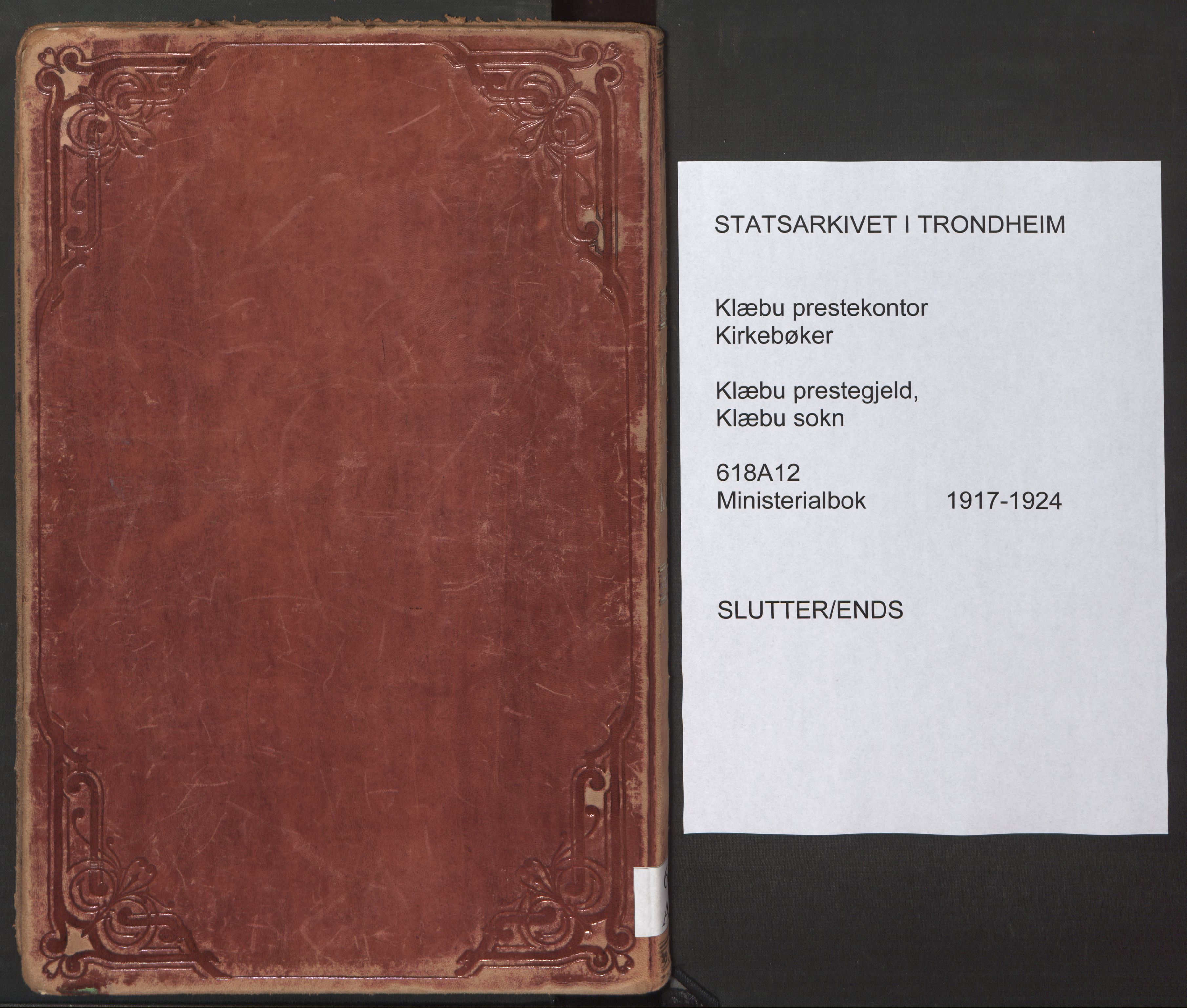 Ministerialprotokoller, klokkerbøker og fødselsregistre - Sør-Trøndelag, SAT/A-1456/618/L0449: Ministerialbok nr. 618A12, 1917-1924, s. 105