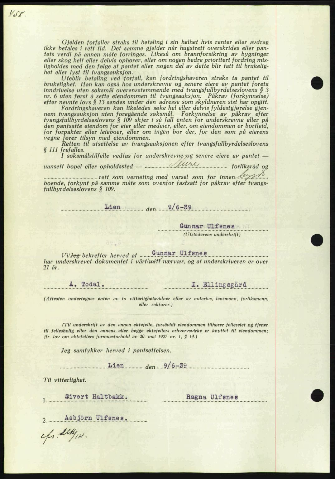 Nordmøre sorenskriveri, AV/SAT-A-4132/1/2/2Ca: Pantebok nr. B85, 1939-1939, Dagboknr: 1701/1939