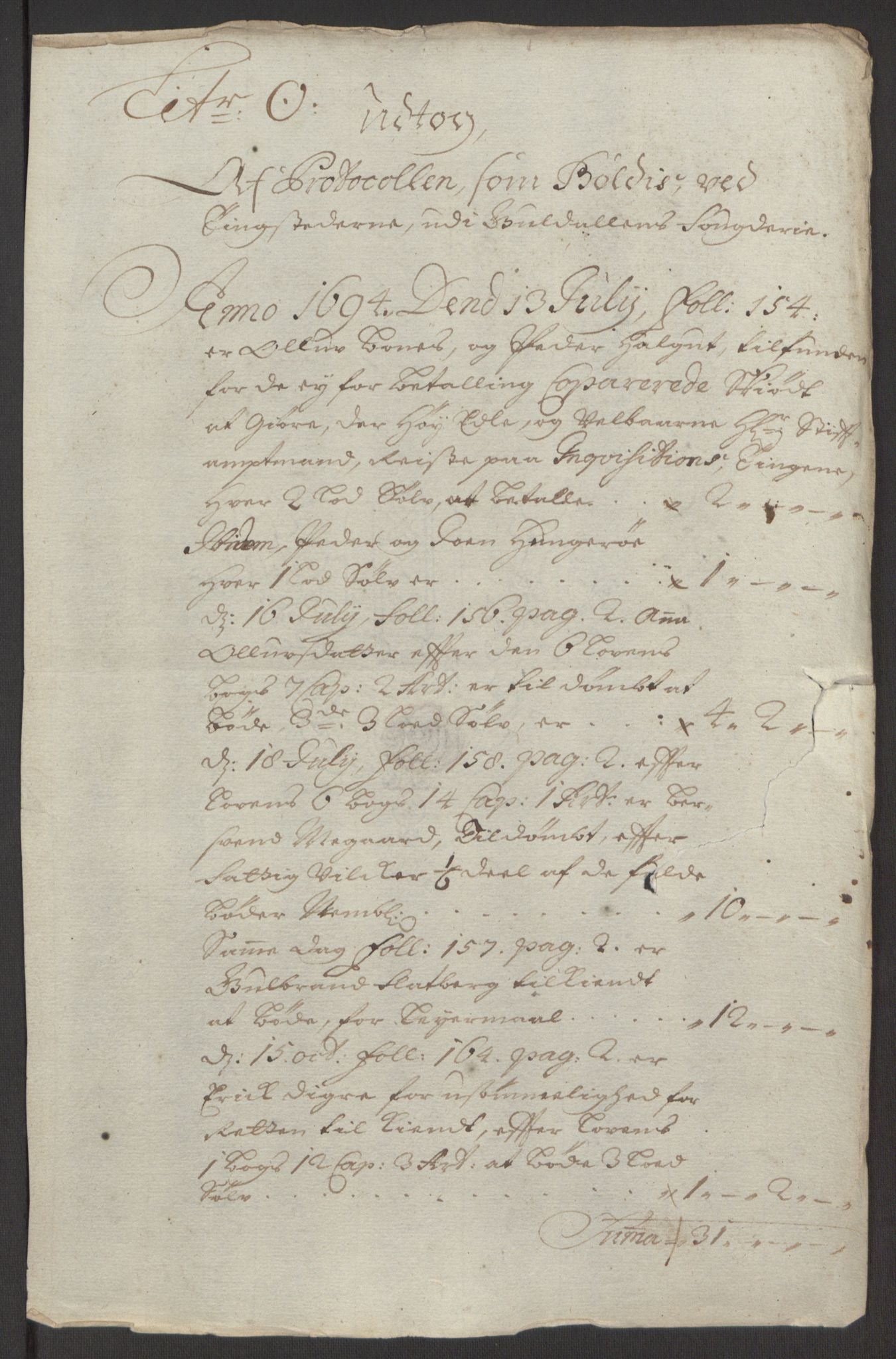 Rentekammeret inntil 1814, Reviderte regnskaper, Fogderegnskap, AV/RA-EA-4092/R60/L3944: Fogderegnskap Orkdal og Gauldal, 1694, s. 410