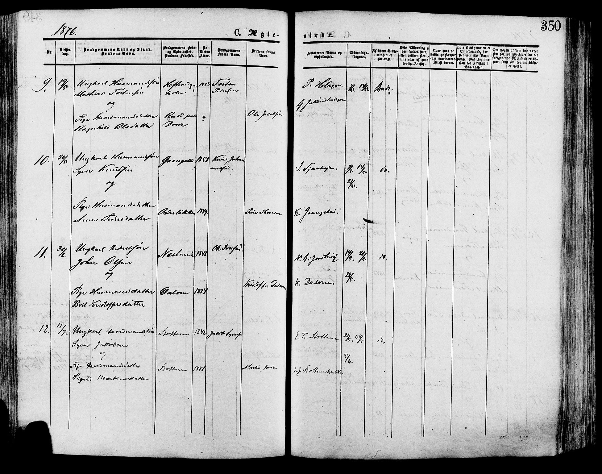 Lesja prestekontor, AV/SAH-PREST-068/H/Ha/Haa/L0008: Ministerialbok nr. 8, 1854-1880, s. 350