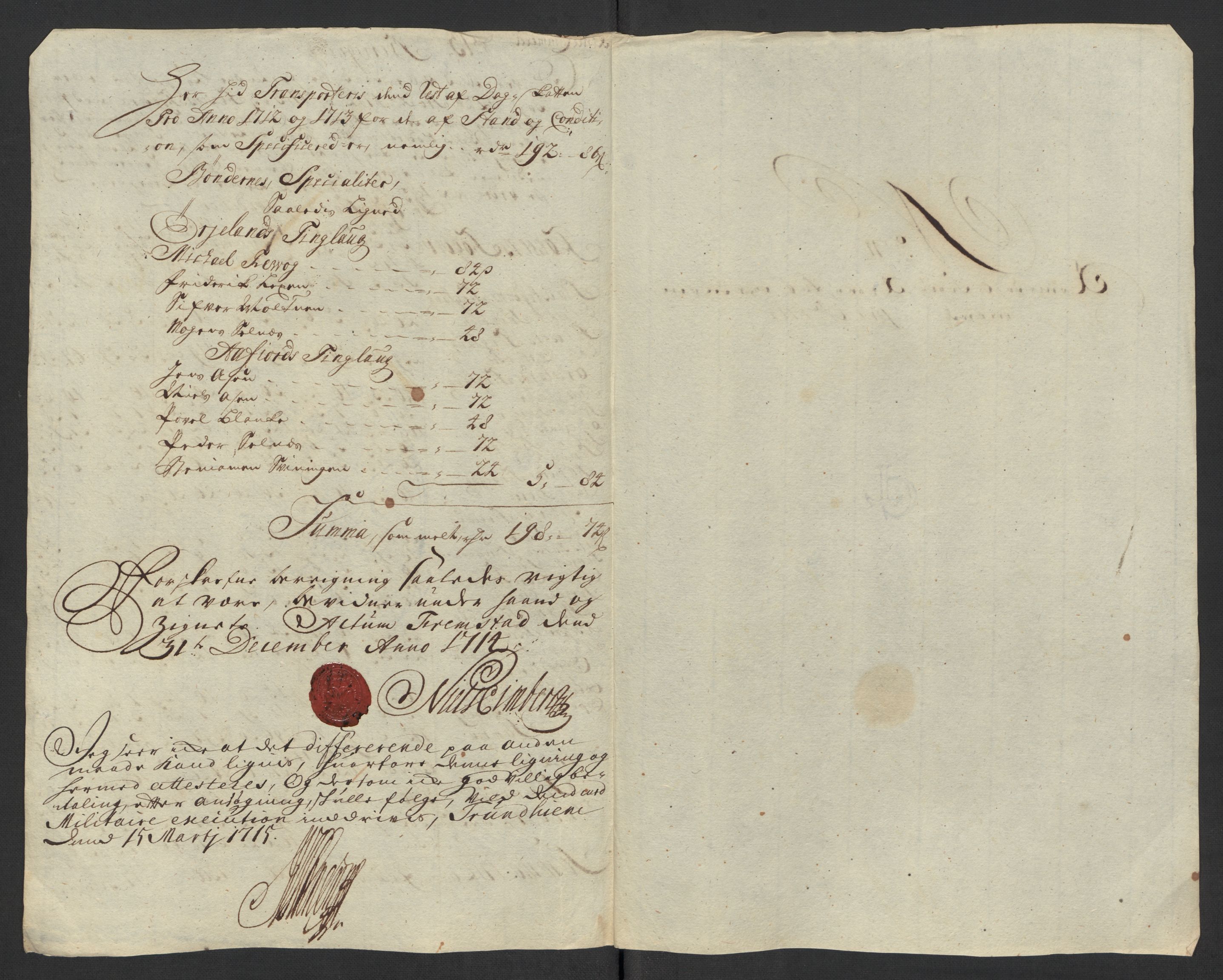 Rentekammeret inntil 1814, Reviderte regnskaper, Fogderegnskap, RA/EA-4092/R57/L3862: Fogderegnskap Fosen, 1714, s. 116