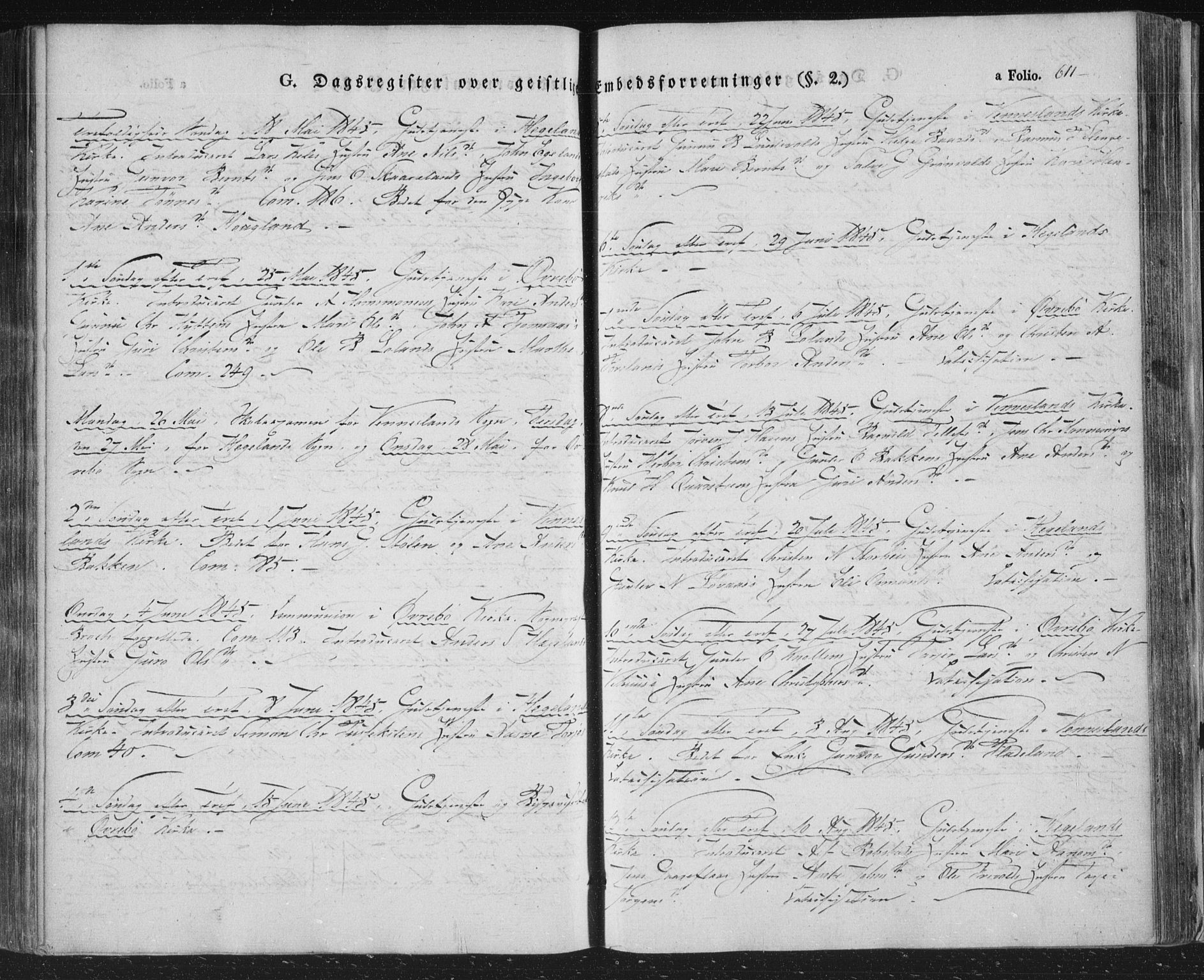 Vennesla sokneprestkontor, AV/SAK-1111-0045/Fa/Fac/L0004: Ministerialbok nr. A 4, 1834-1855, s. 611