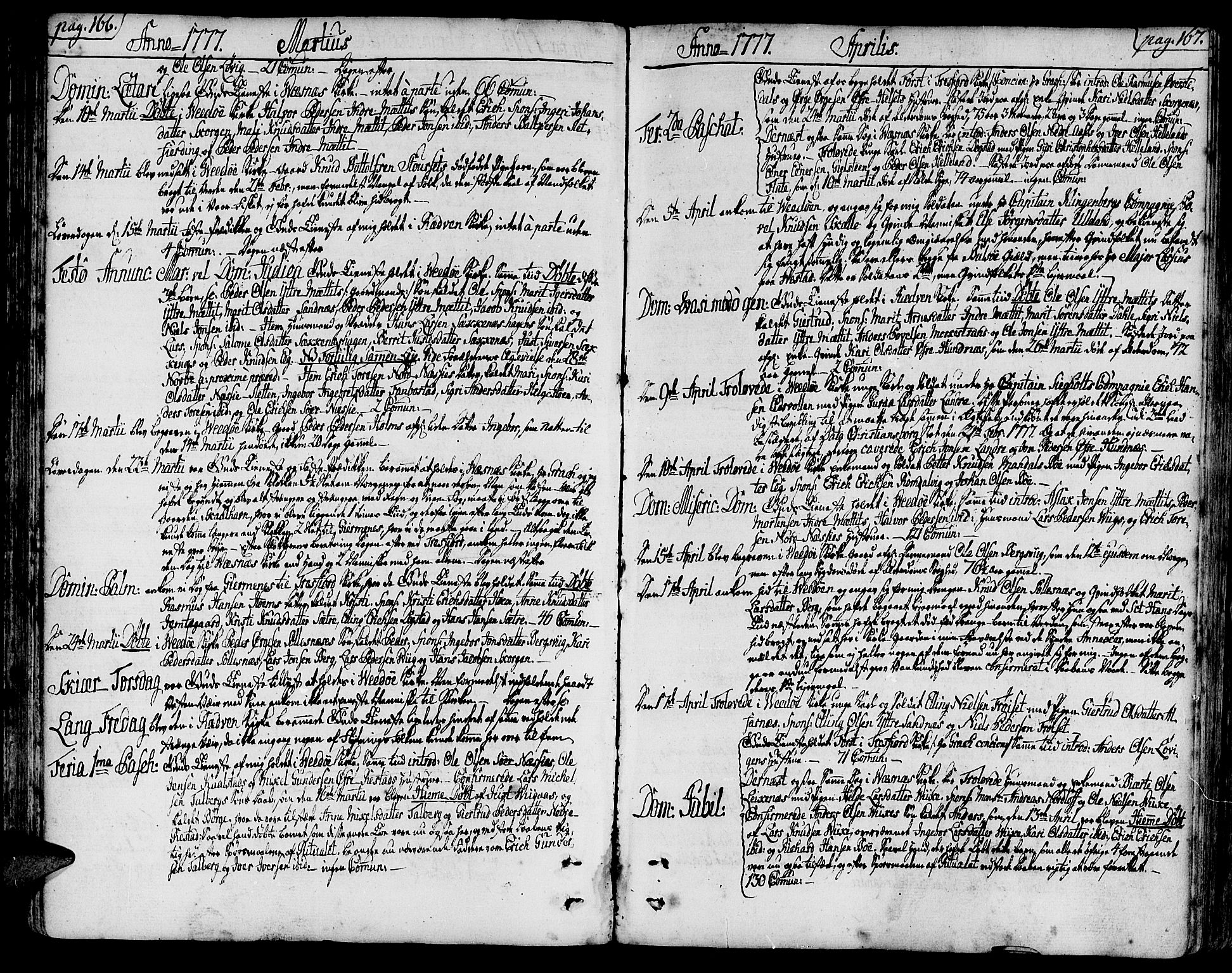 Ministerialprotokoller, klokkerbøker og fødselsregistre - Møre og Romsdal, AV/SAT-A-1454/547/L0600: Ministerialbok nr. 547A02, 1765-1799, s. 166-167