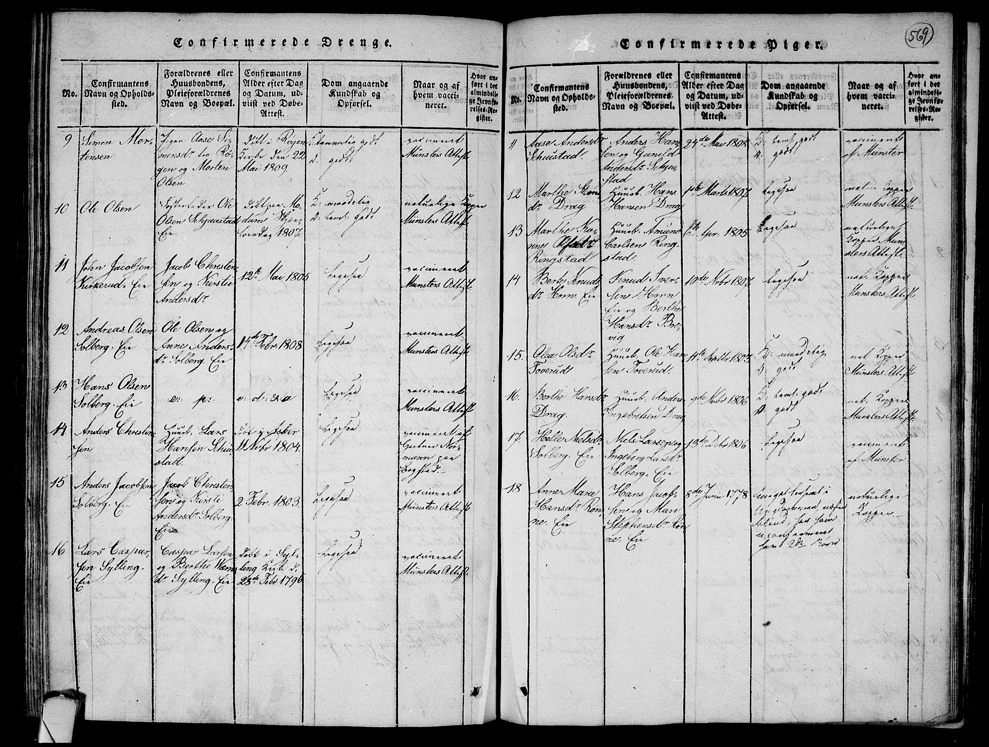 Lier kirkebøker, AV/SAKO-A-230/F/Fa/L0008: Ministerialbok nr. I 8, 1813-1825, s. 568-569