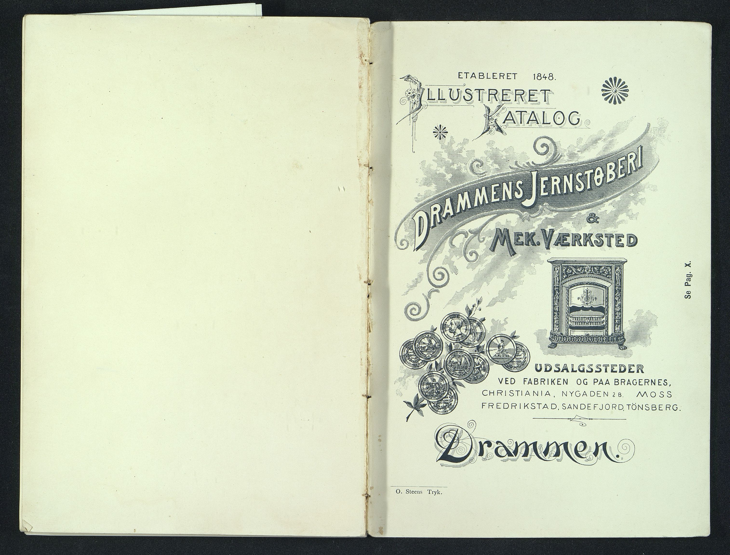Næs Jernverksmuseets samling av historiske ovnskataloger, NESJ/NJM-006/01/L0060: Drammens Jernstøberi & Mek. Verkstæd, Illustreret Katalog, uten år, 1890-1940