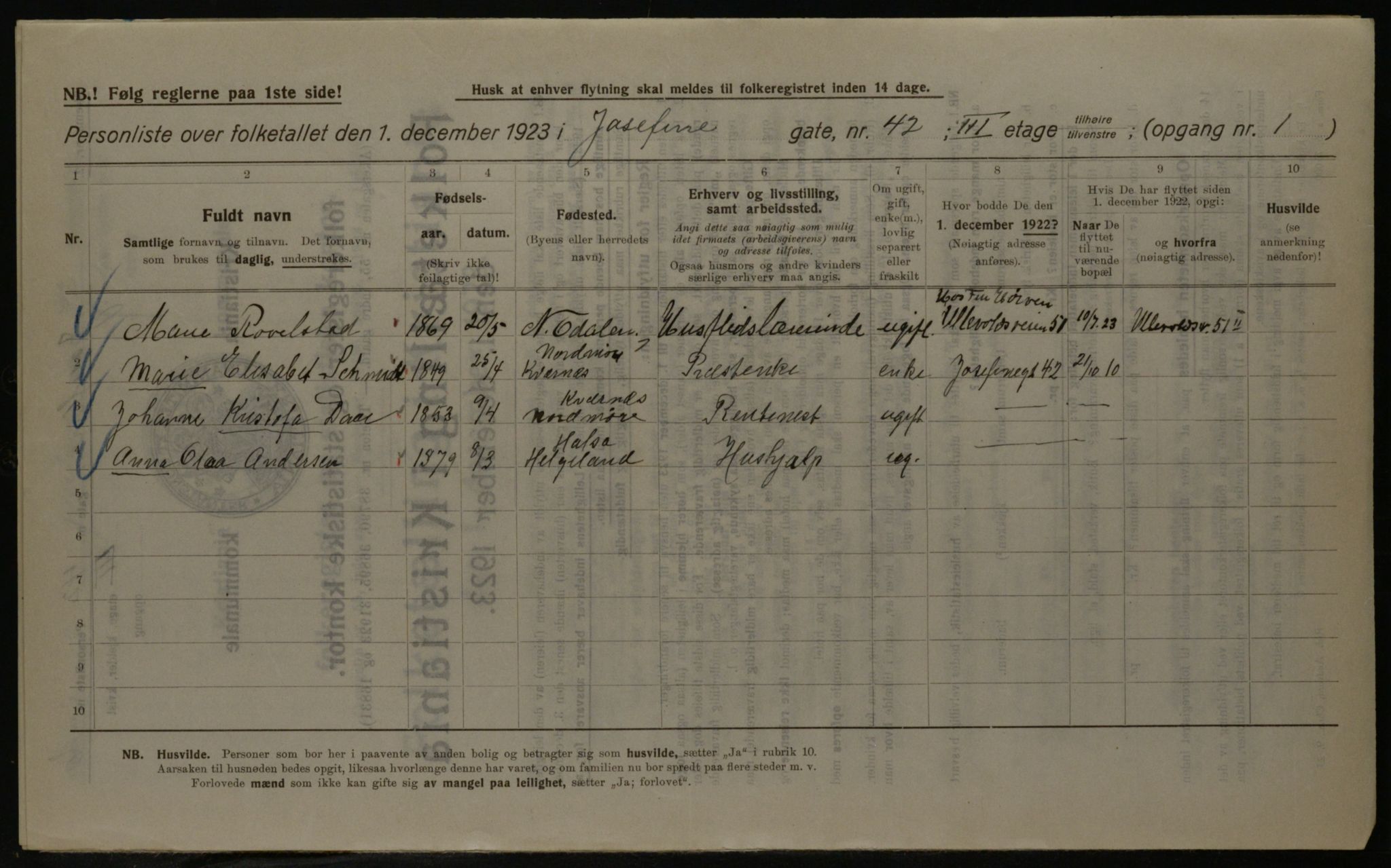 OBA, Kommunal folketelling 1.12.1923 for Kristiania, 1923, s. 53473