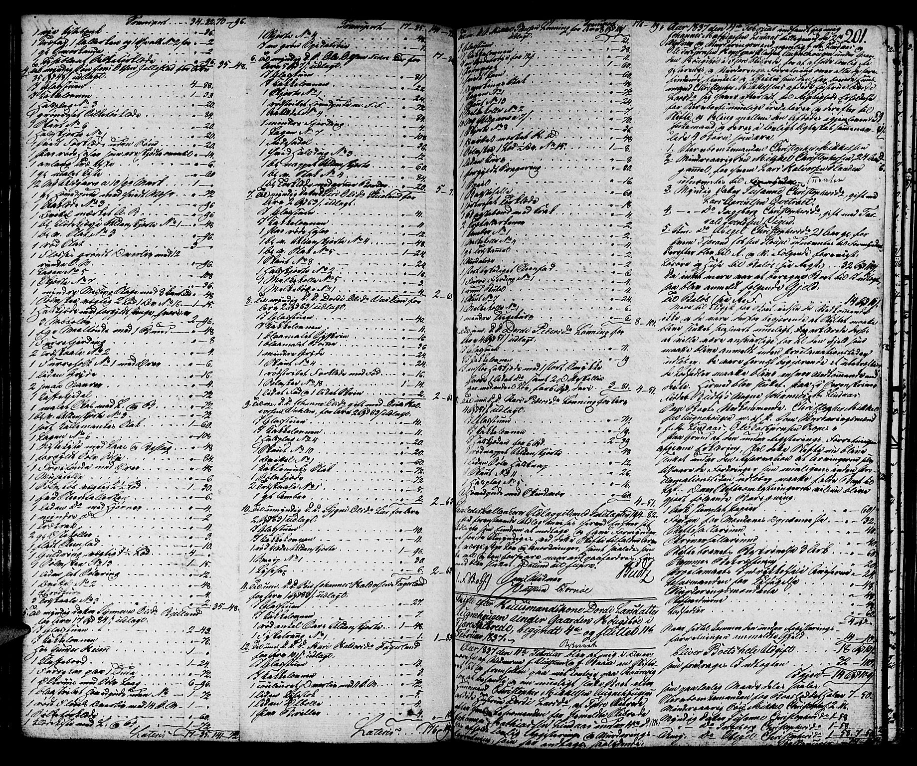 Sunnhordland sorenskrivar, SAB/A-2401/1/H/Ha/Had/L0004: Skifteprotokollar. Føyen, Fjære og Våg. Register i protokoll., 1834-1838, s. 200b-201a
