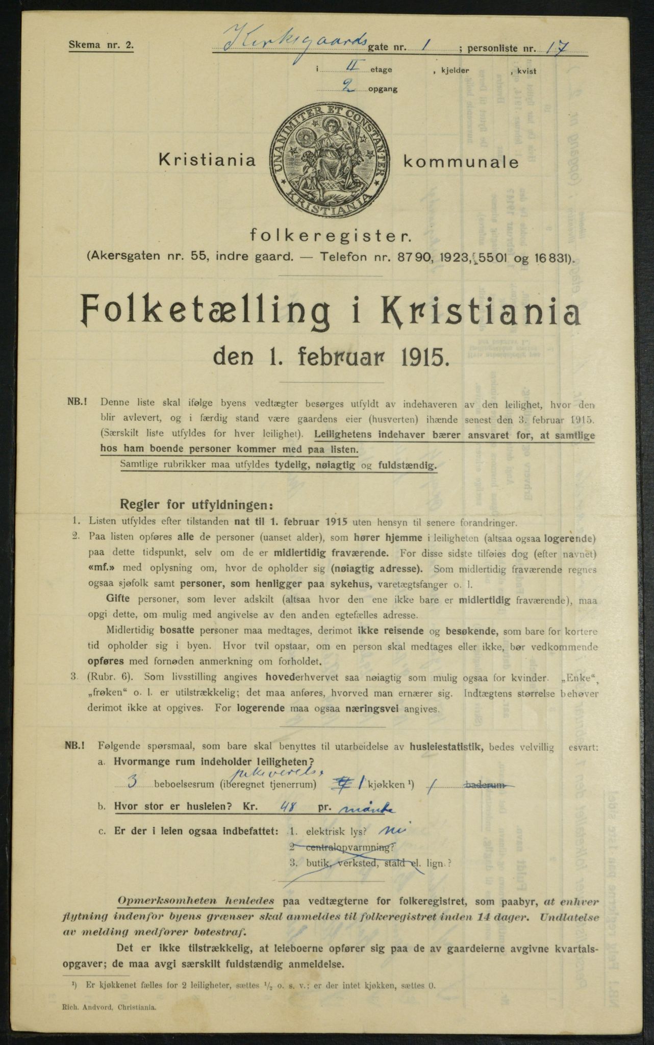 OBA, Kommunal folketelling 1.2.1915 for Kristiania, 1915, s. 49568