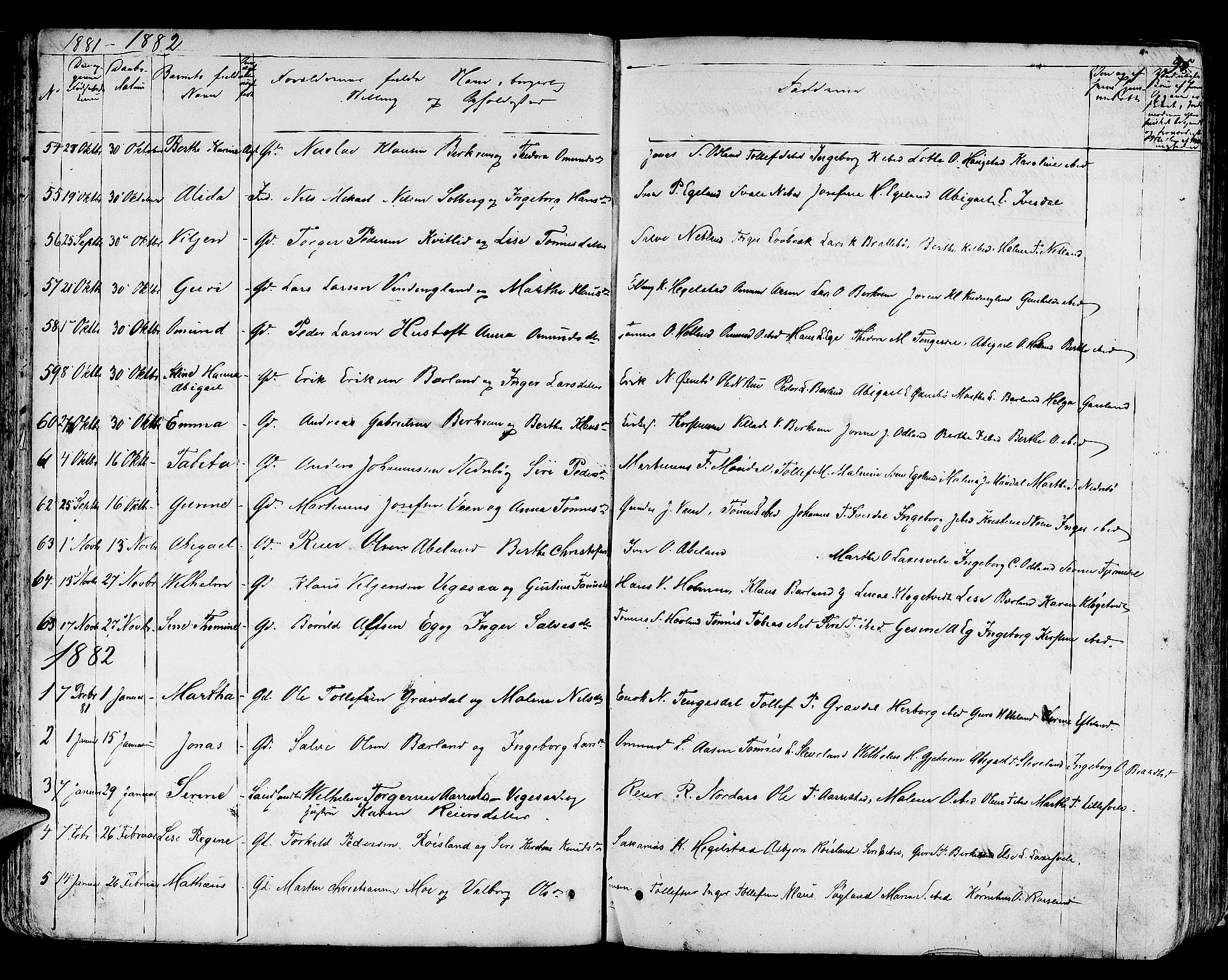 Helleland sokneprestkontor, AV/SAST-A-101810: Klokkerbok nr. B 3, 1847-1886, s. 95