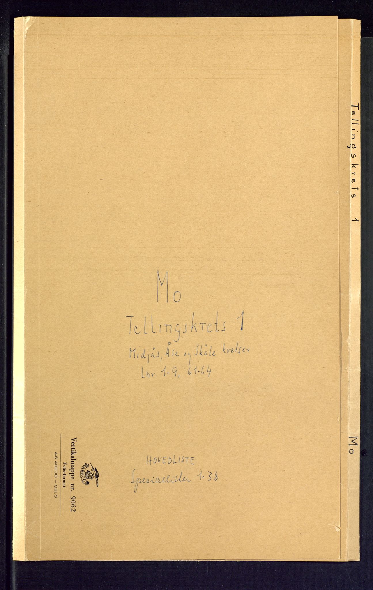 SAKO, Folketelling 1875 for 0832P Mo prestegjeld, 1875, s. 1