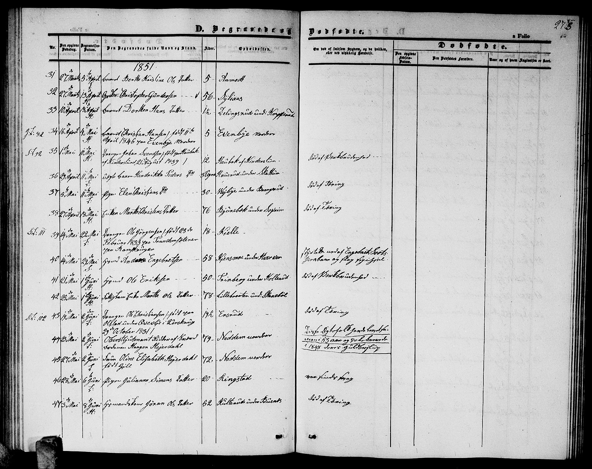 Høland prestekontor Kirkebøker, AV/SAO-A-10346a/G/Ga/L0003: Klokkerbok nr. I 3, 1846-1853, s. 273