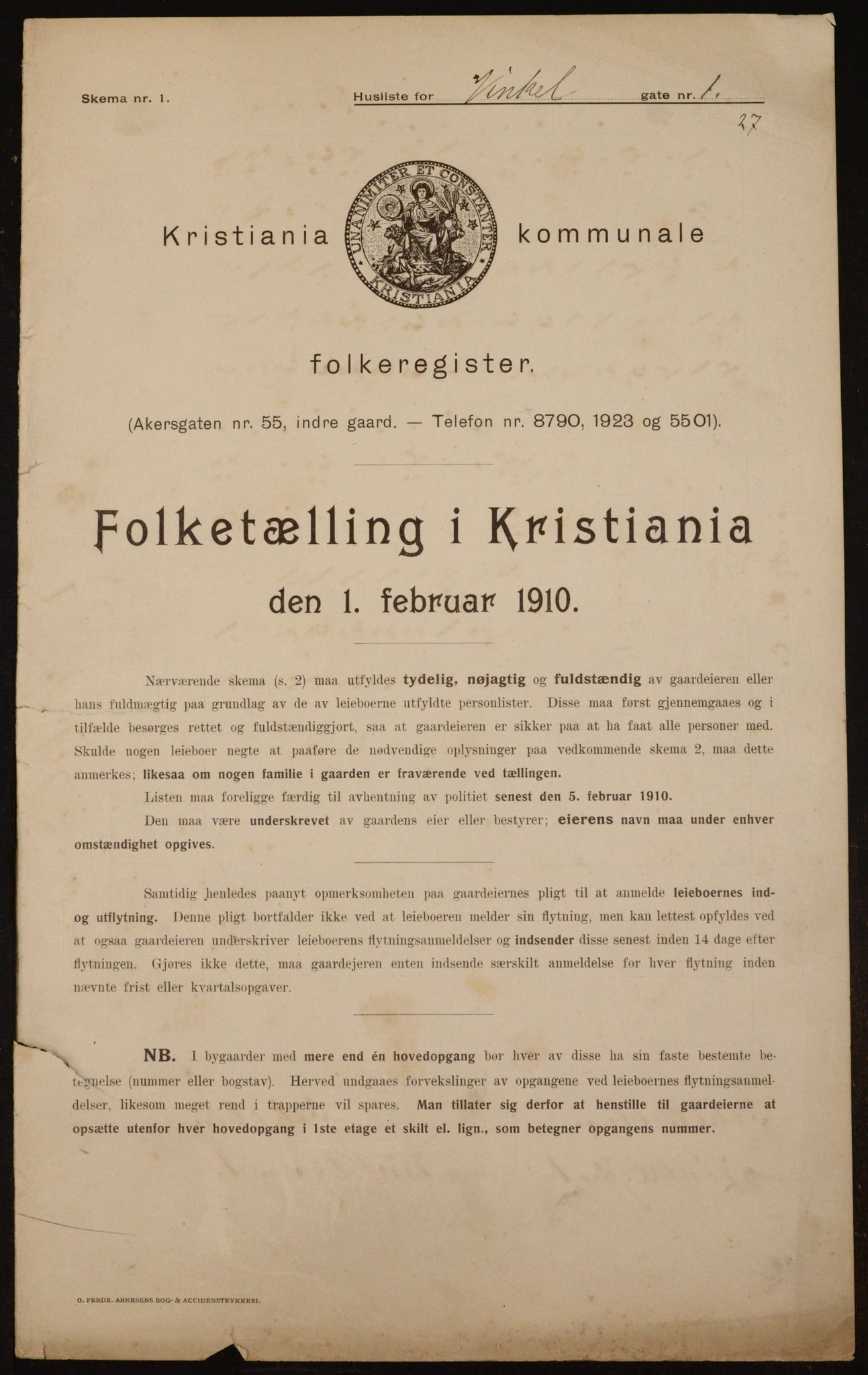 OBA, Kommunal folketelling 1.2.1910 for Kristiania, 1910, s. 117351