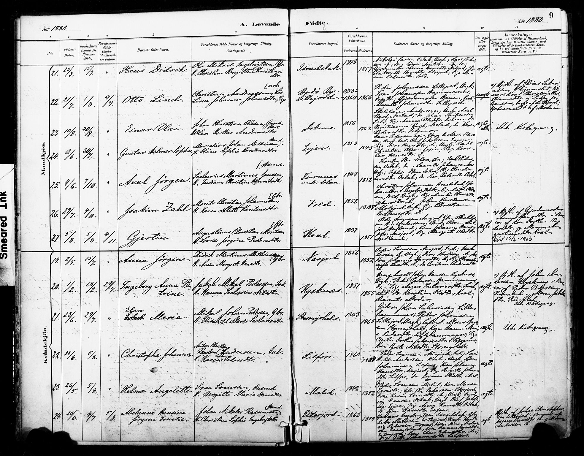 Ministerialprotokoller, klokkerbøker og fødselsregistre - Nordland, AV/SAT-A-1459/846/L0646: Ministerialbok nr. 846A04, 1887-1901, s. 9