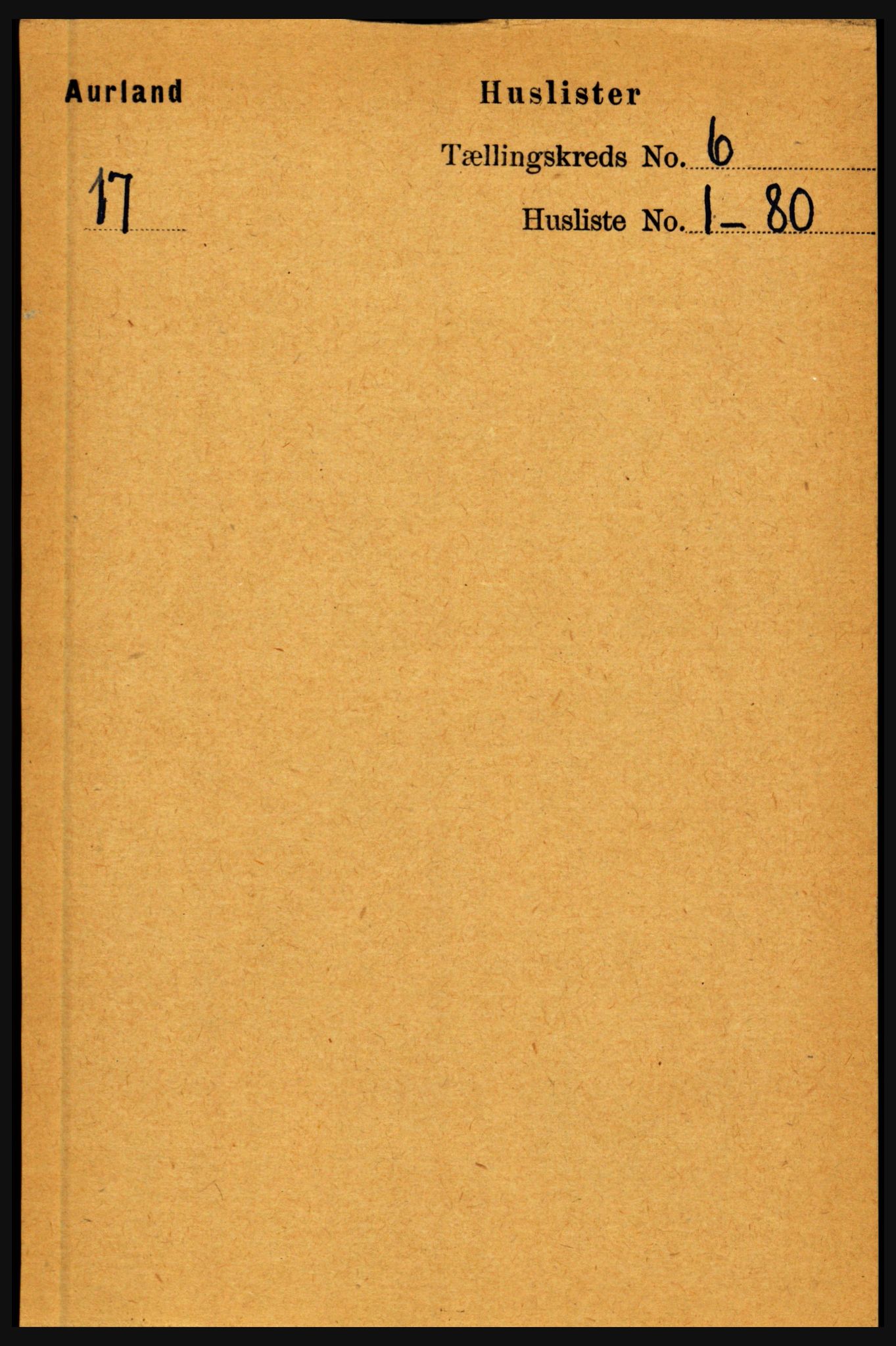 RA, Folketelling 1891 for 1421 Aurland herred, 1891, s. 2200