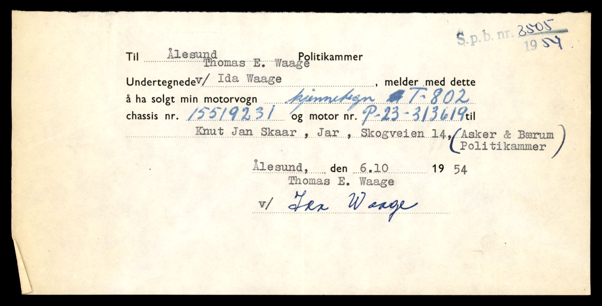 Møre og Romsdal vegkontor - Ålesund trafikkstasjon, SAT/A-4099/F/Fe/L0008: Registreringskort for kjøretøy T 747 - T 894, 1927-1998, s. 1614