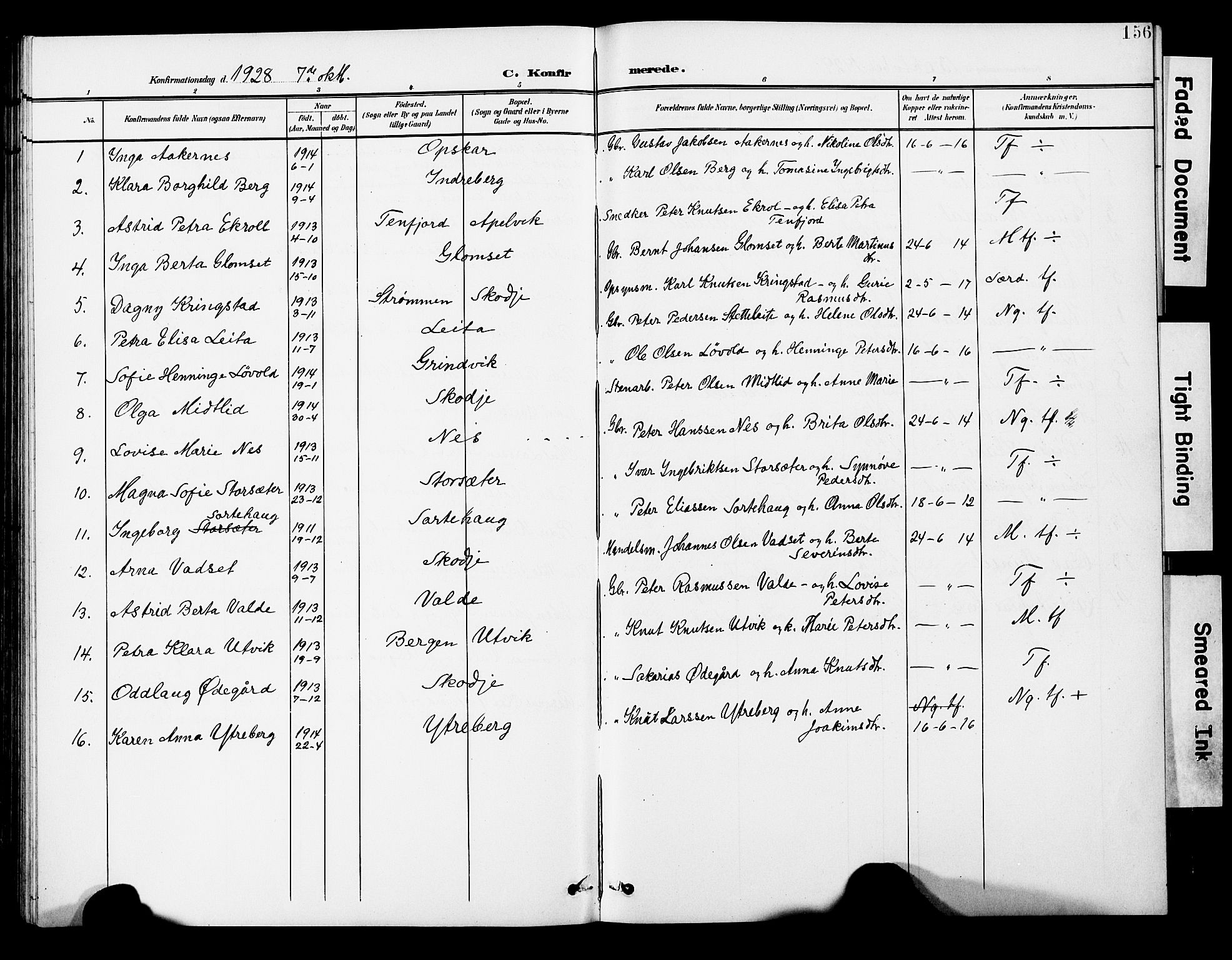 Ministerialprotokoller, klokkerbøker og fødselsregistre - Møre og Romsdal, AV/SAT-A-1454/524/L0366: Klokkerbok nr. 524C07, 1900-1931, s. 156