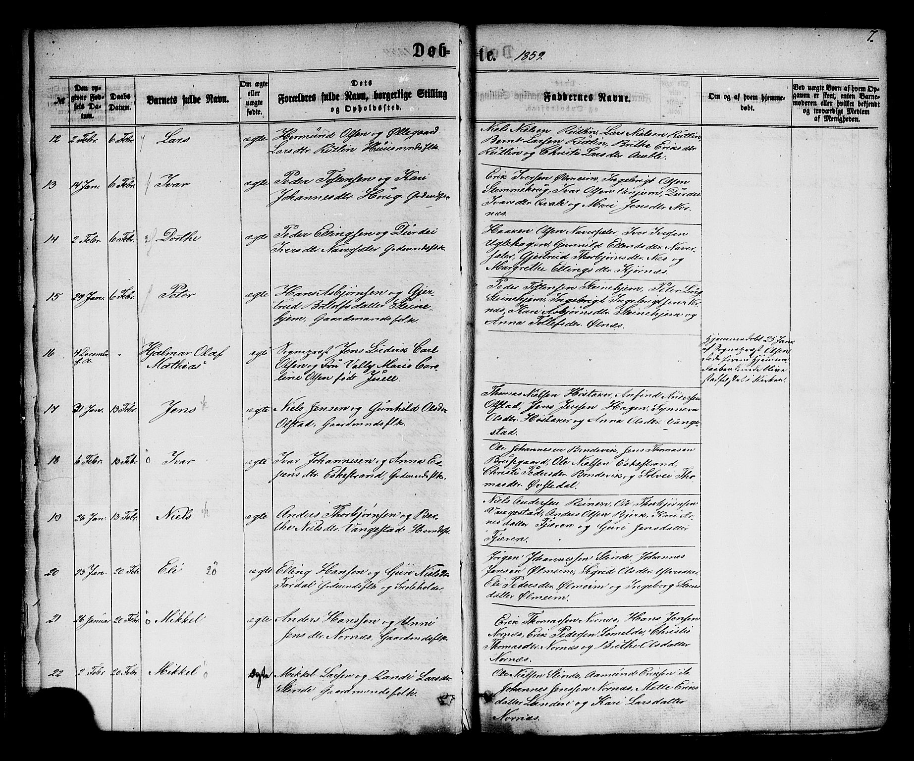 Sogndal sokneprestembete, AV/SAB-A-81301/H/Haa/Haaa/L0013: Ministerialbok nr. A 13, 1859-1877, s. 7