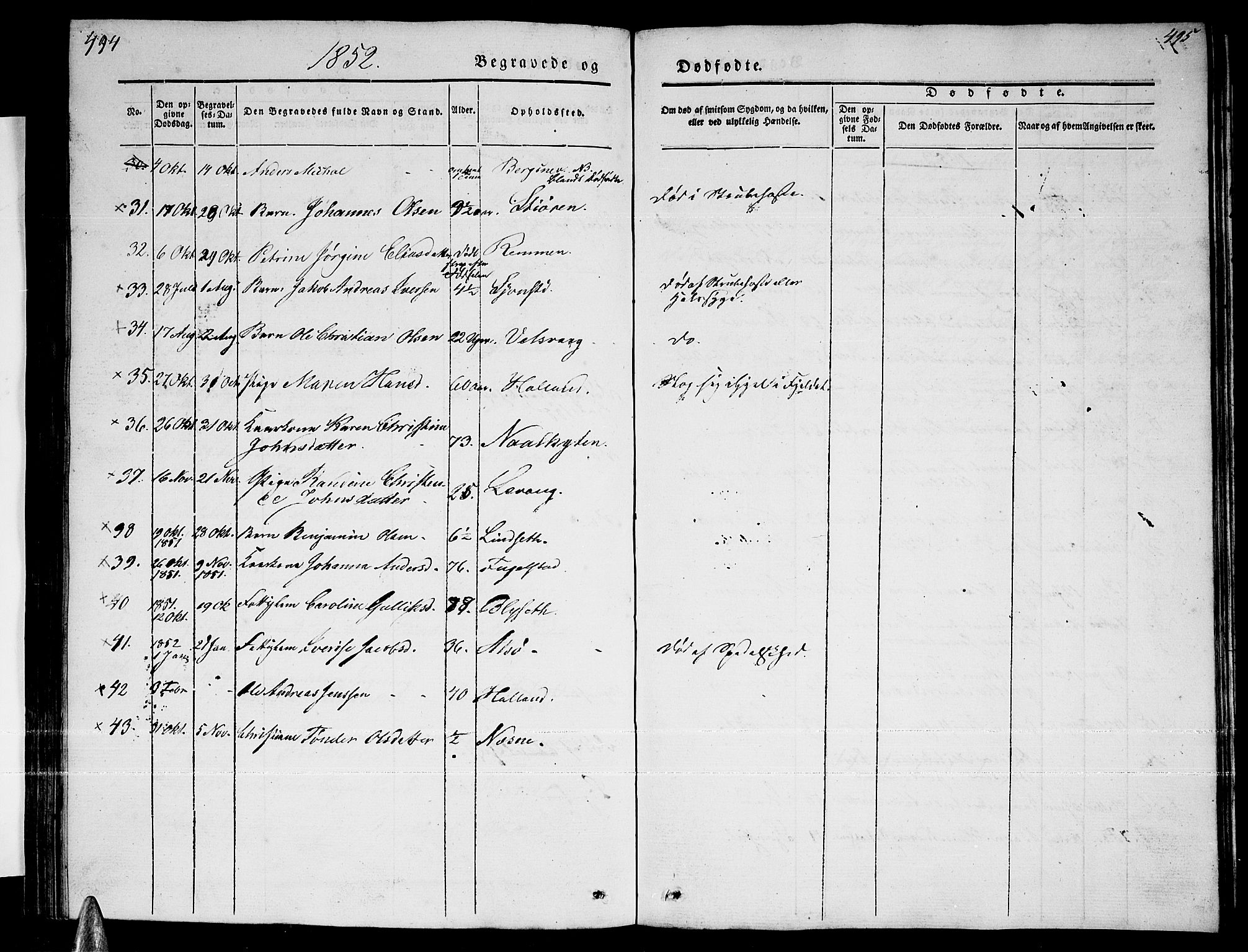 Ministerialprotokoller, klokkerbøker og fødselsregistre - Nordland, AV/SAT-A-1459/838/L0555: Klokkerbok nr. 838C02, 1842-1861, s. 494-495