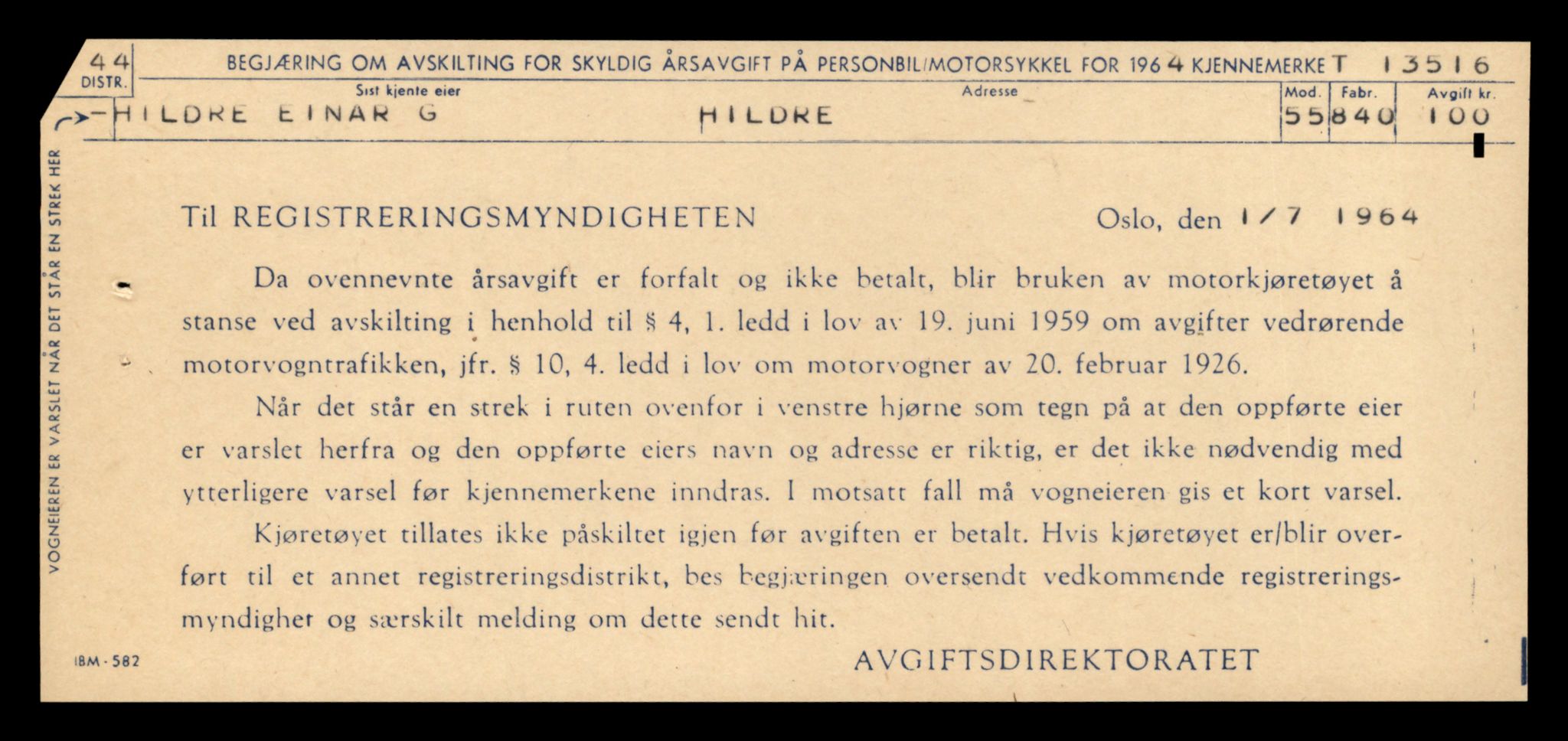 Møre og Romsdal vegkontor - Ålesund trafikkstasjon, AV/SAT-A-4099/F/Fe/L0039: Registreringskort for kjøretøy T 13361 - T 13530, 1927-1998, s. 2755