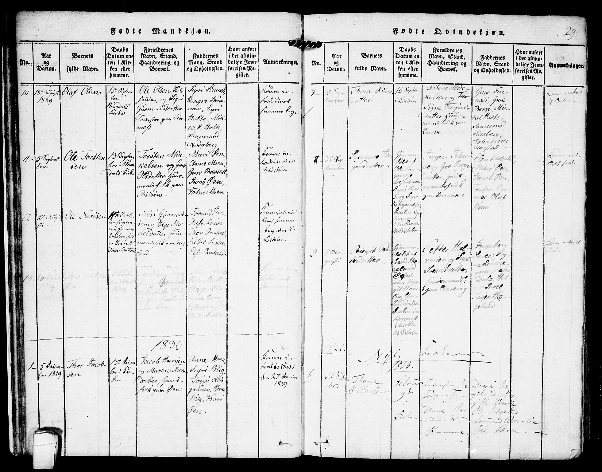 Kviteseid kirkebøker, AV/SAKO-A-276/F/Fc/L0001: Ministerialbok nr. III 1, 1815-1836, s. 29