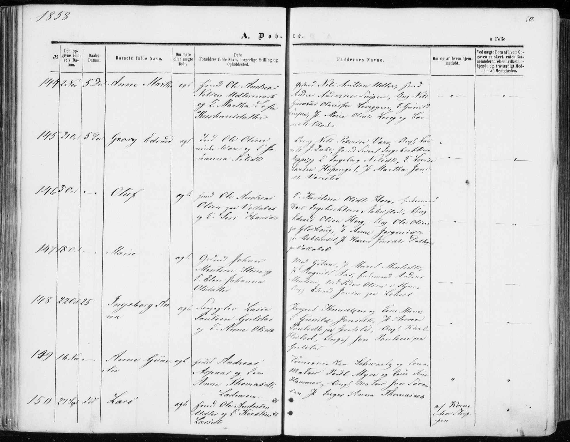 Ministerialprotokoller, klokkerbøker og fødselsregistre - Sør-Trøndelag, SAT/A-1456/606/L0292: Ministerialbok nr. 606A07, 1856-1865, s. 50