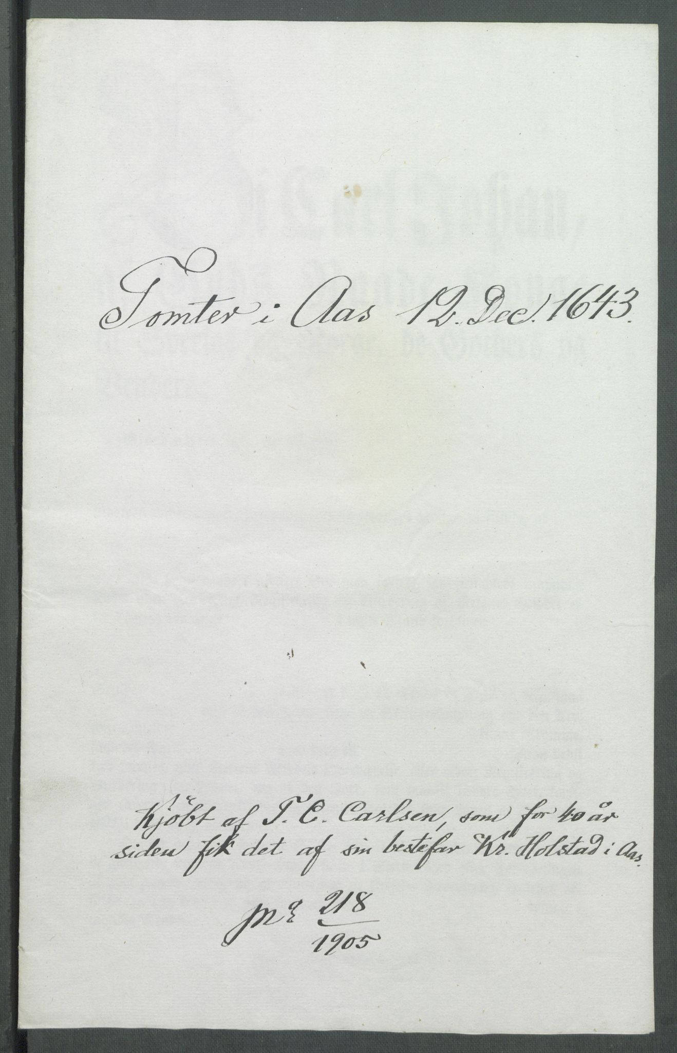 Riksarkivets diplomsamling, AV/RA-EA-5965/F02/L0157: Dokumenter, 1643, s. 120