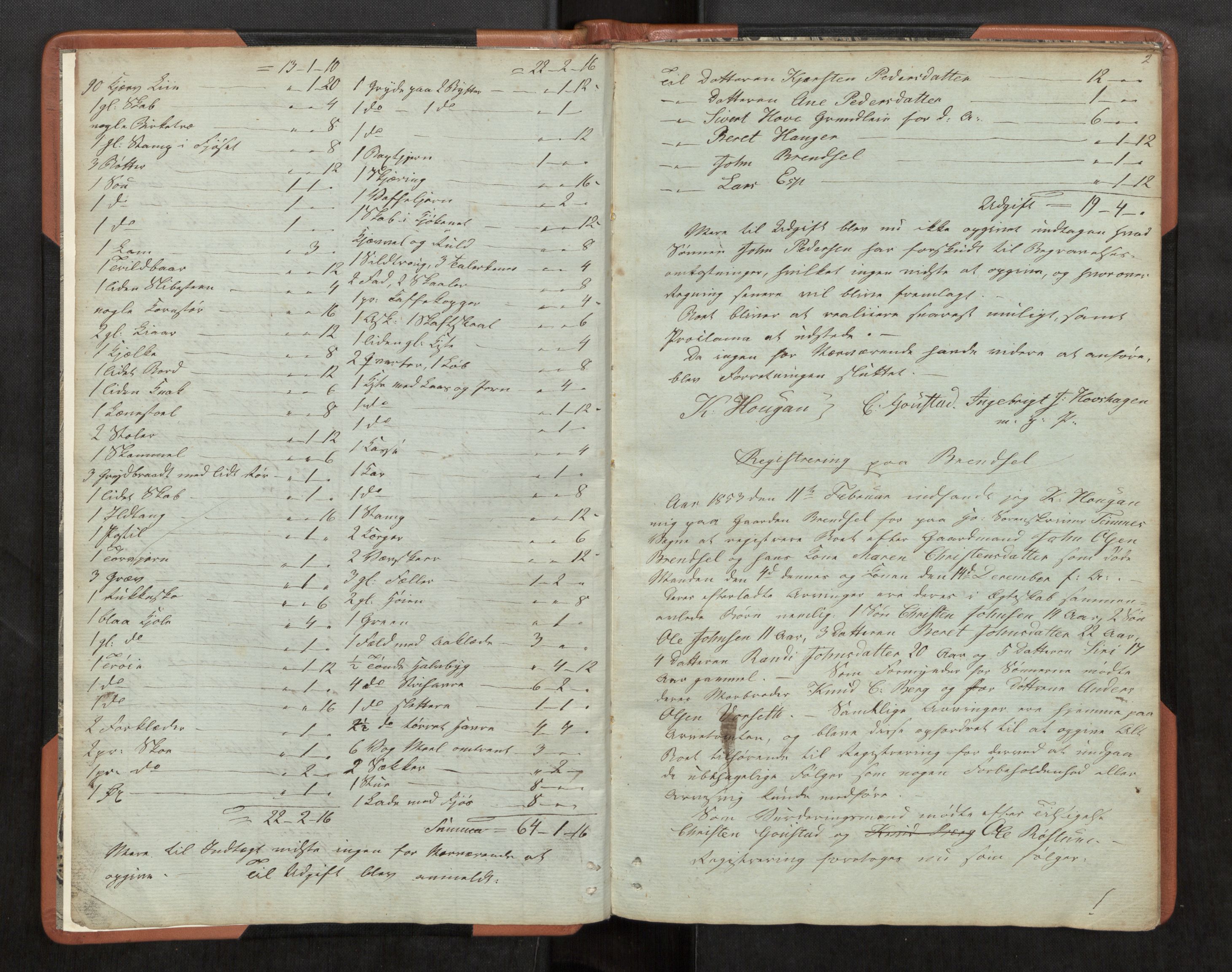 Strinda og Selbu sorenskriveri, AV/SAT-A-0015/3/3C/L0001: Skifteregistreringsprot. for Byneset, 1852-1870, s. 2