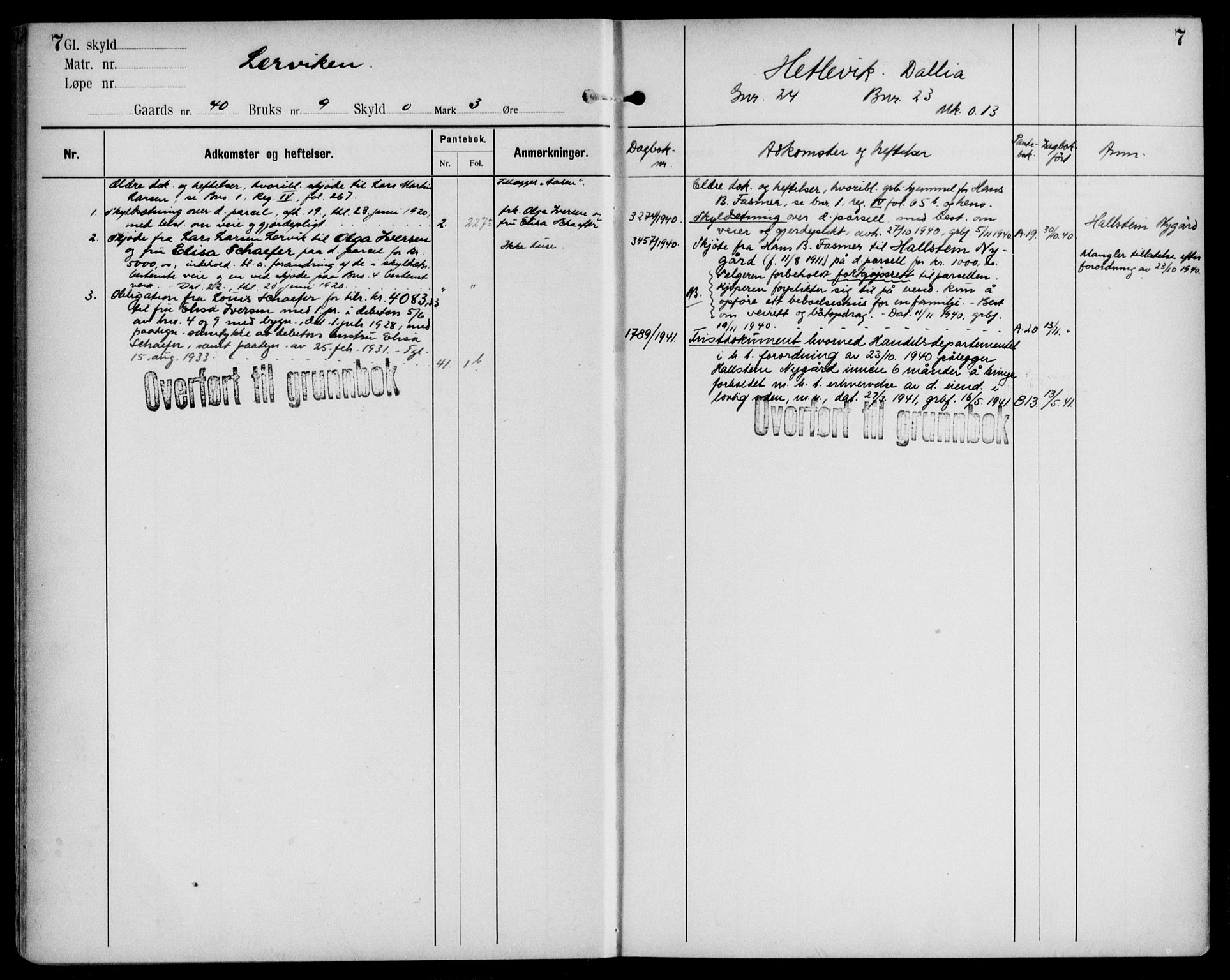 Midhordland sorenskriveri, AV/SAB-A-3001/1/G/Ga/Gab/L0108: Panteregister nr. II.A.b.108, s. 7