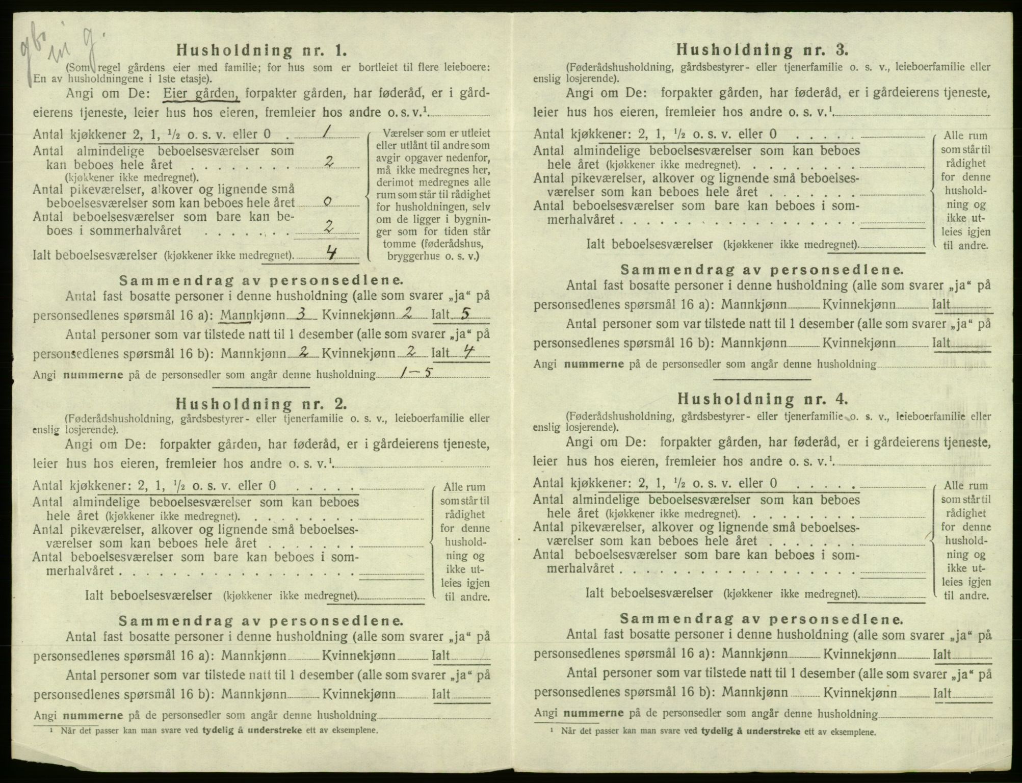 SAB, Folketelling 1920 for 1241 Fusa herred, 1920, s. 25