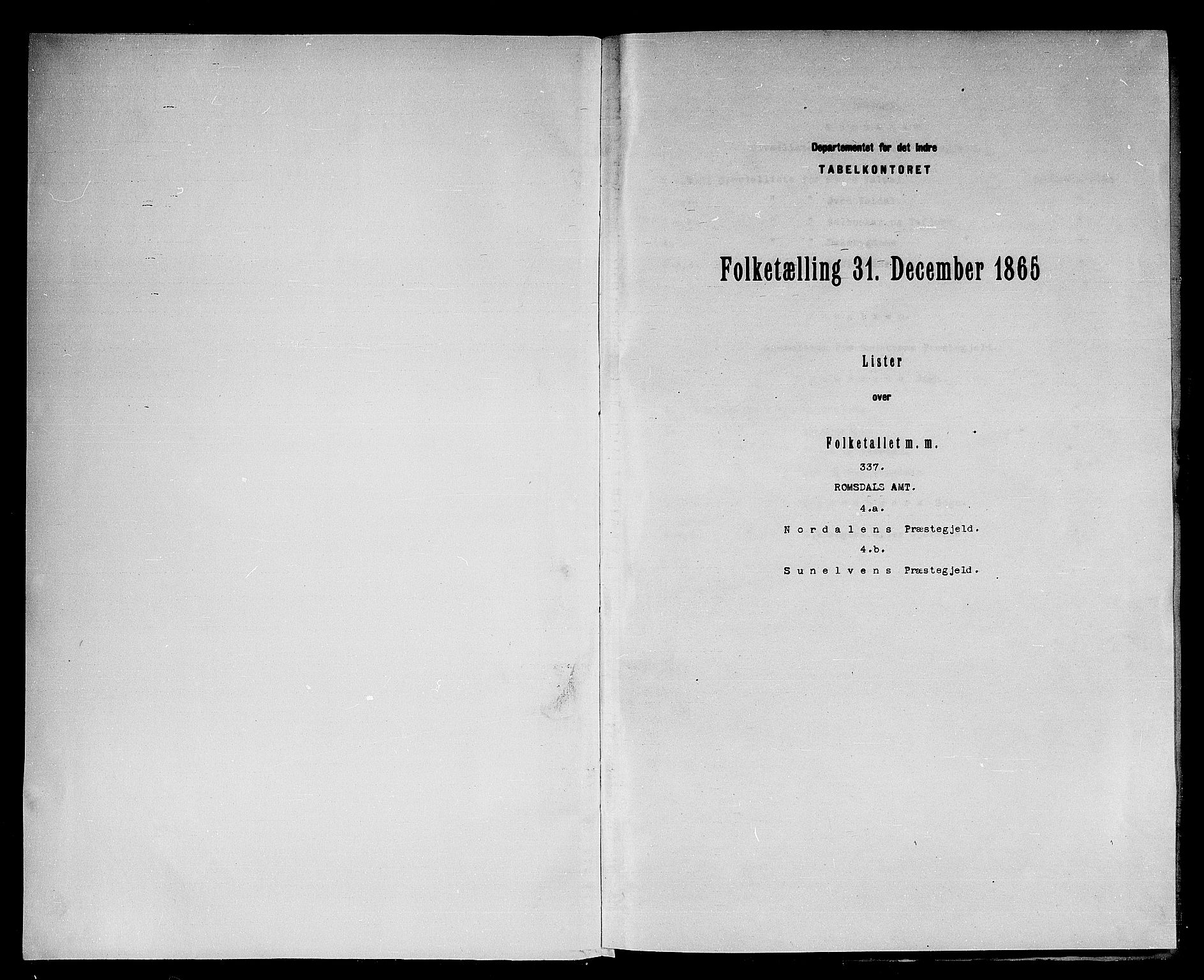 RA, Folketelling 1865 for 1524P Norddal prestegjeld, 1865, s. 3