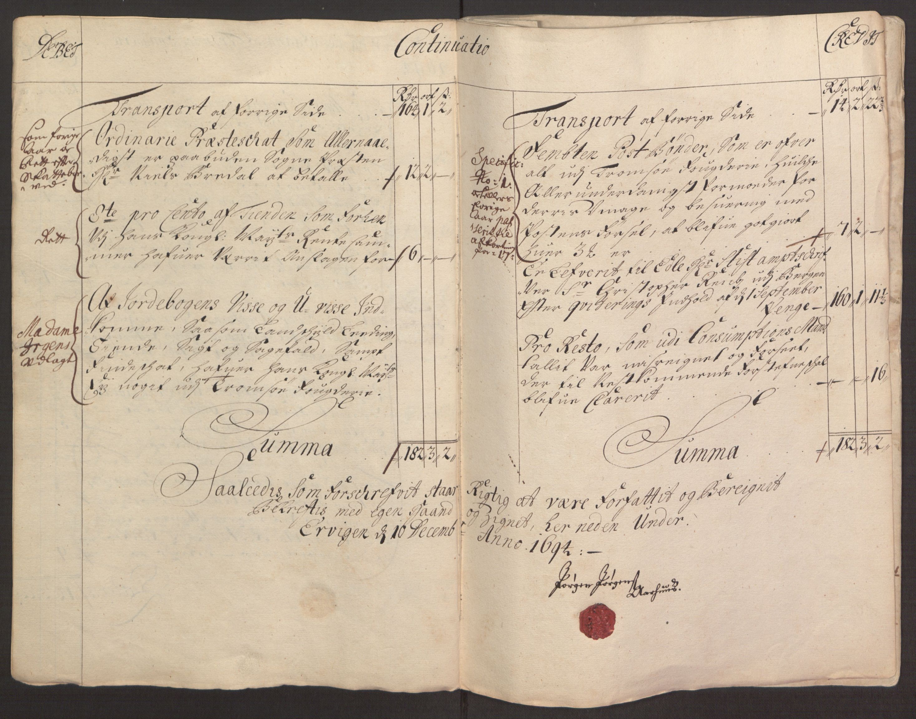 Rentekammeret inntil 1814, Reviderte regnskaper, Fogderegnskap, RA/EA-4092/R68/L4753: Fogderegnskap Senja og Troms, 1694-1696, s. 10