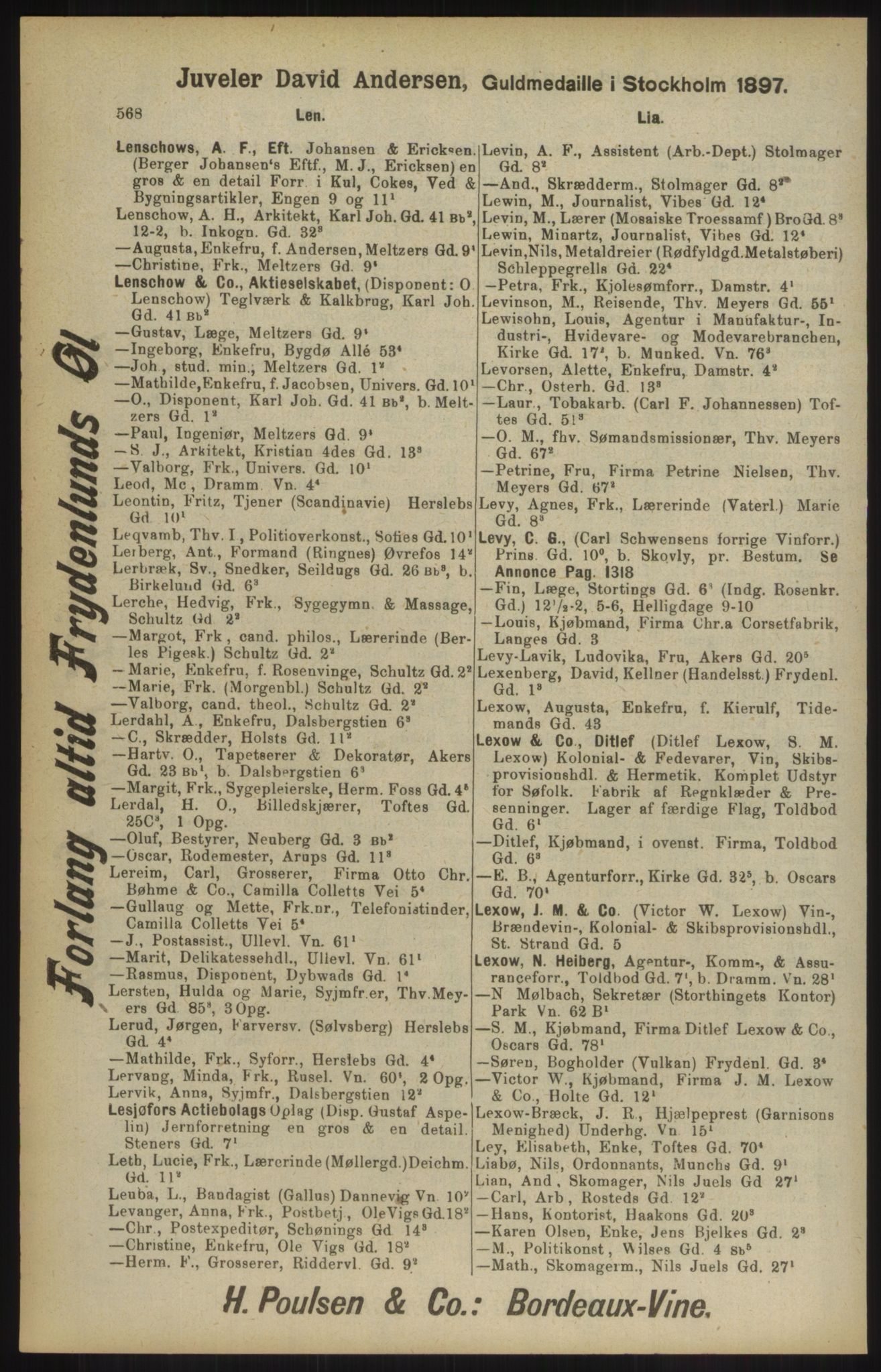 Kristiania/Oslo adressebok, PUBL/-, 1904, s. 572