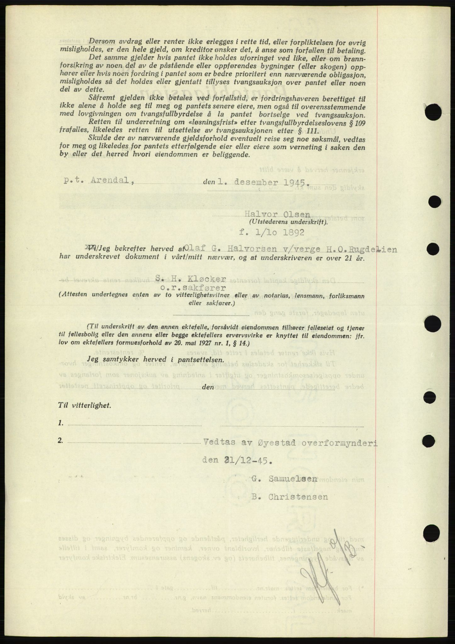 Nedenes sorenskriveri, SAK/1221-0006/G/Gb/Gbb/L0003: Pantebok nr. B3b, 1946-1946, Dagboknr: 2/1946