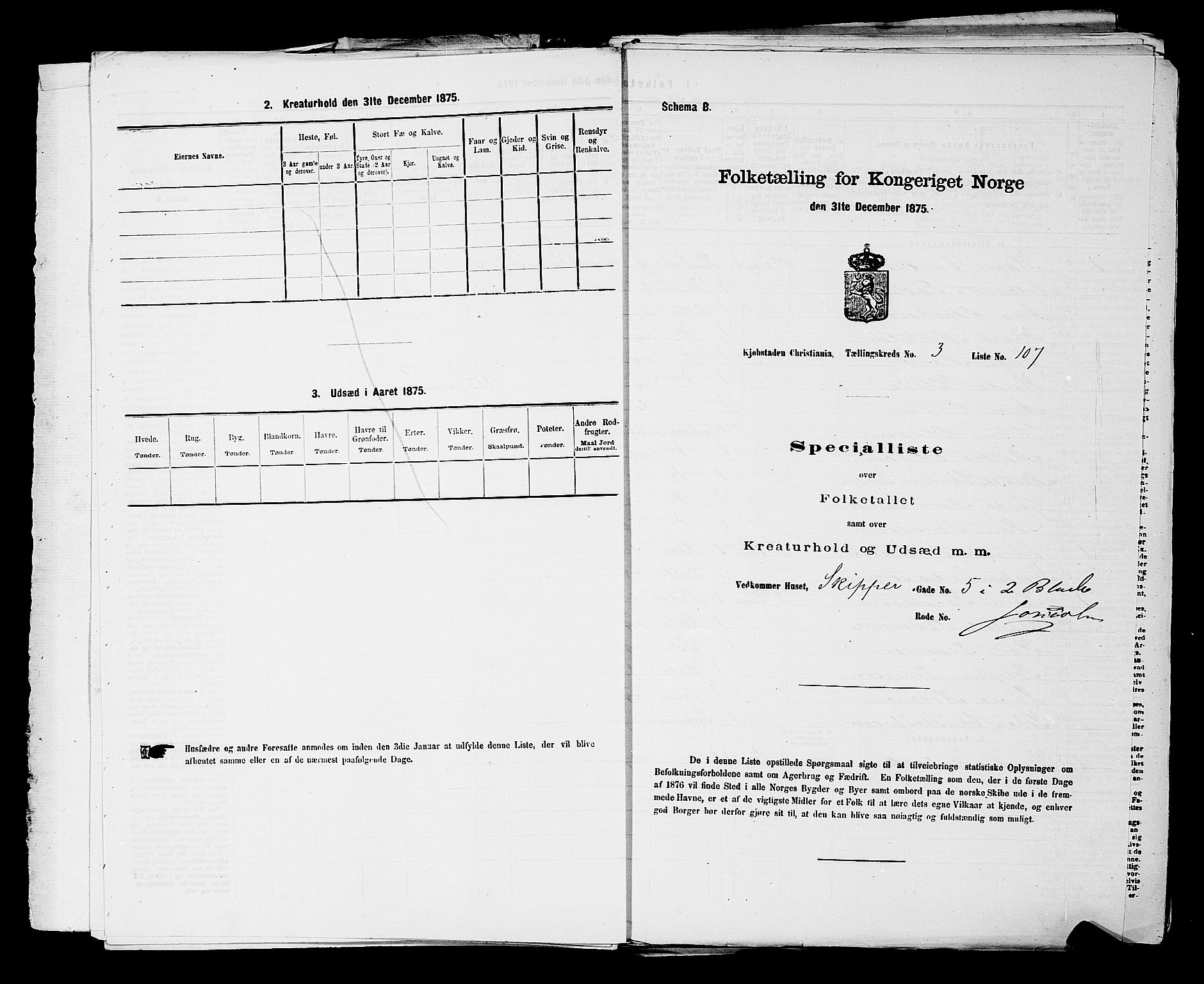 RA, Folketelling 1875 for 0301 Kristiania kjøpstad, 1875, s. 353