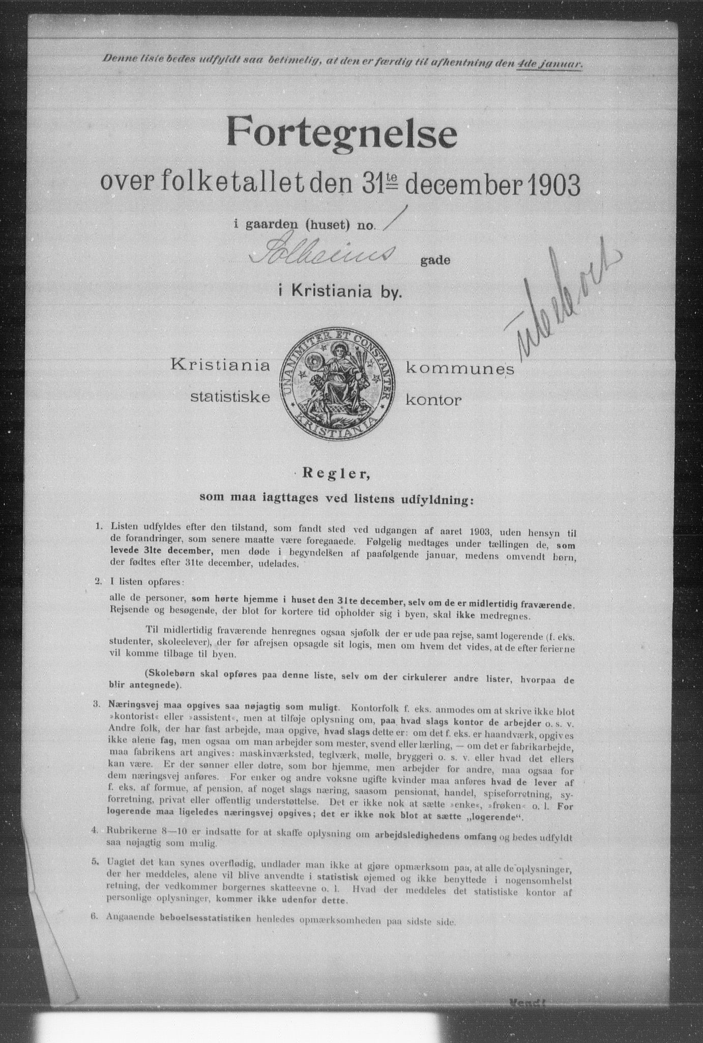OBA, Kommunal folketelling 31.12.1903 for Kristiania kjøpstad, 1903, s. 19053