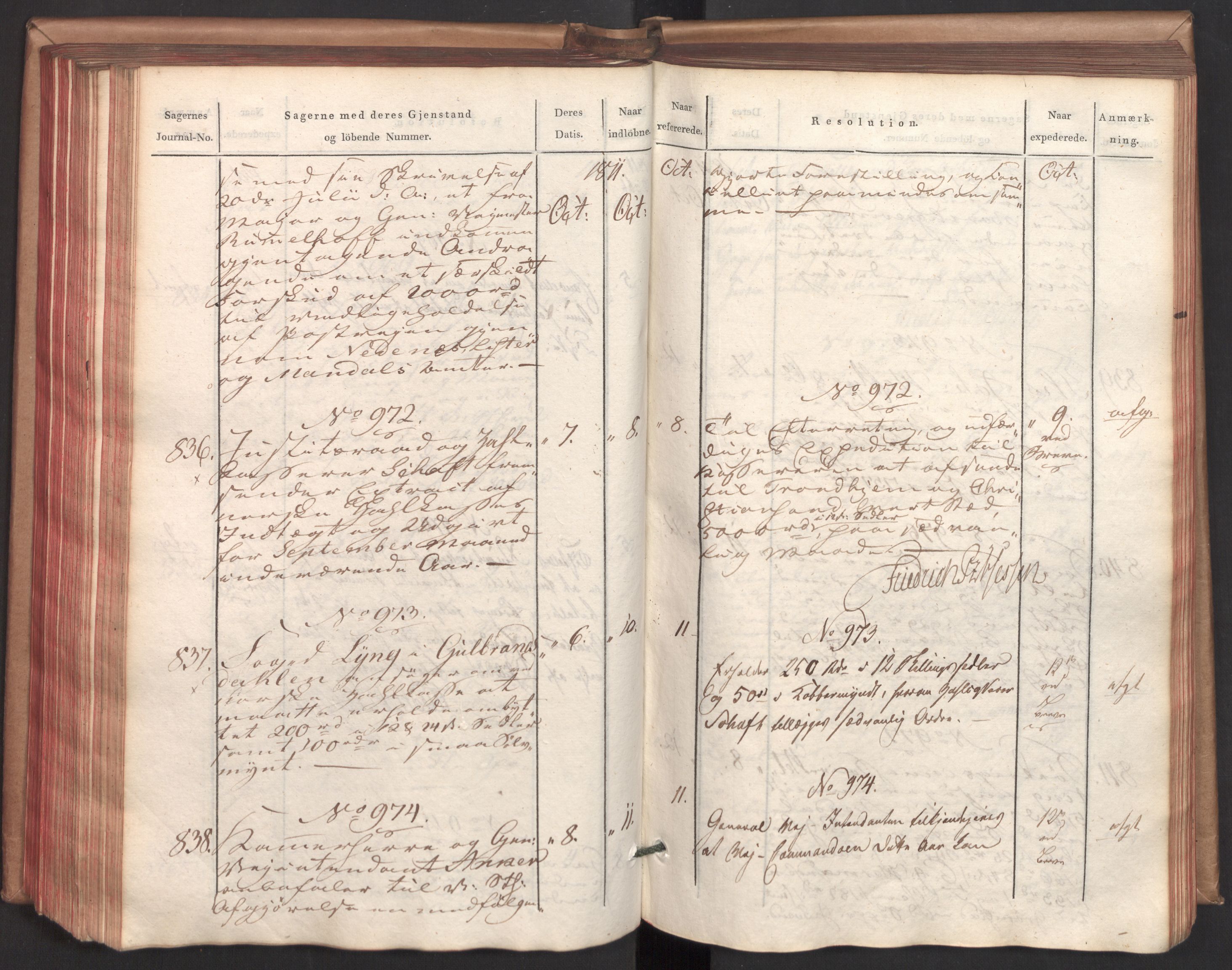 Stattholderembetet 1810-1814, 2. kontor (Kontor B), AV/RA-EA-5432/Ab/L0002: Referatprotokoll,  j.nr. 291-1001,  l.nr. 348-1179, 1811, s. 220