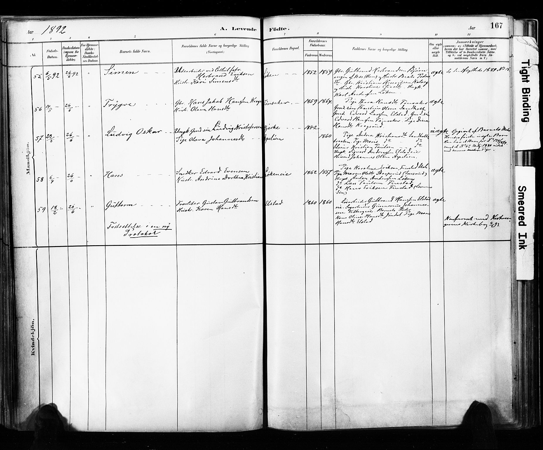 Eidsvoll prestekontor Kirkebøker, AV/SAO-A-10888/F/Fa/L0002: Ministerialbok nr. I 2, 1882-1895, s. 167