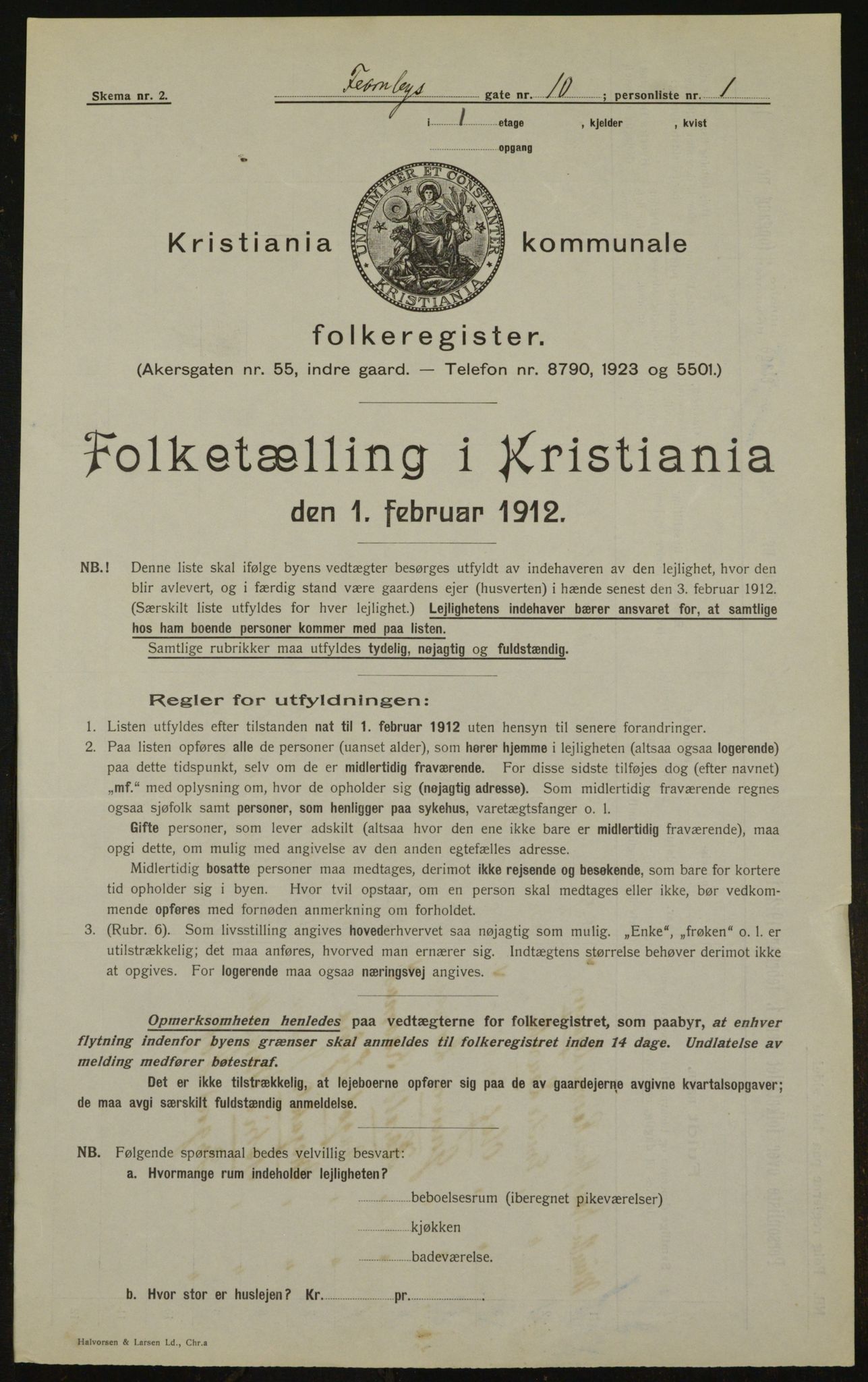 OBA, Kommunal folketelling 1.2.1912 for Kristiania, 1912, s. 23960