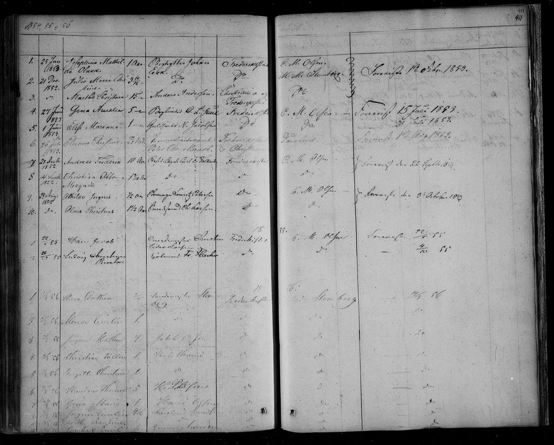Fredrikstad prestekontor Kirkebøker, AV/SAO-A-11082/F/Fa/L0005: Ministerialbok nr. 5, 1835-1856, s. 411