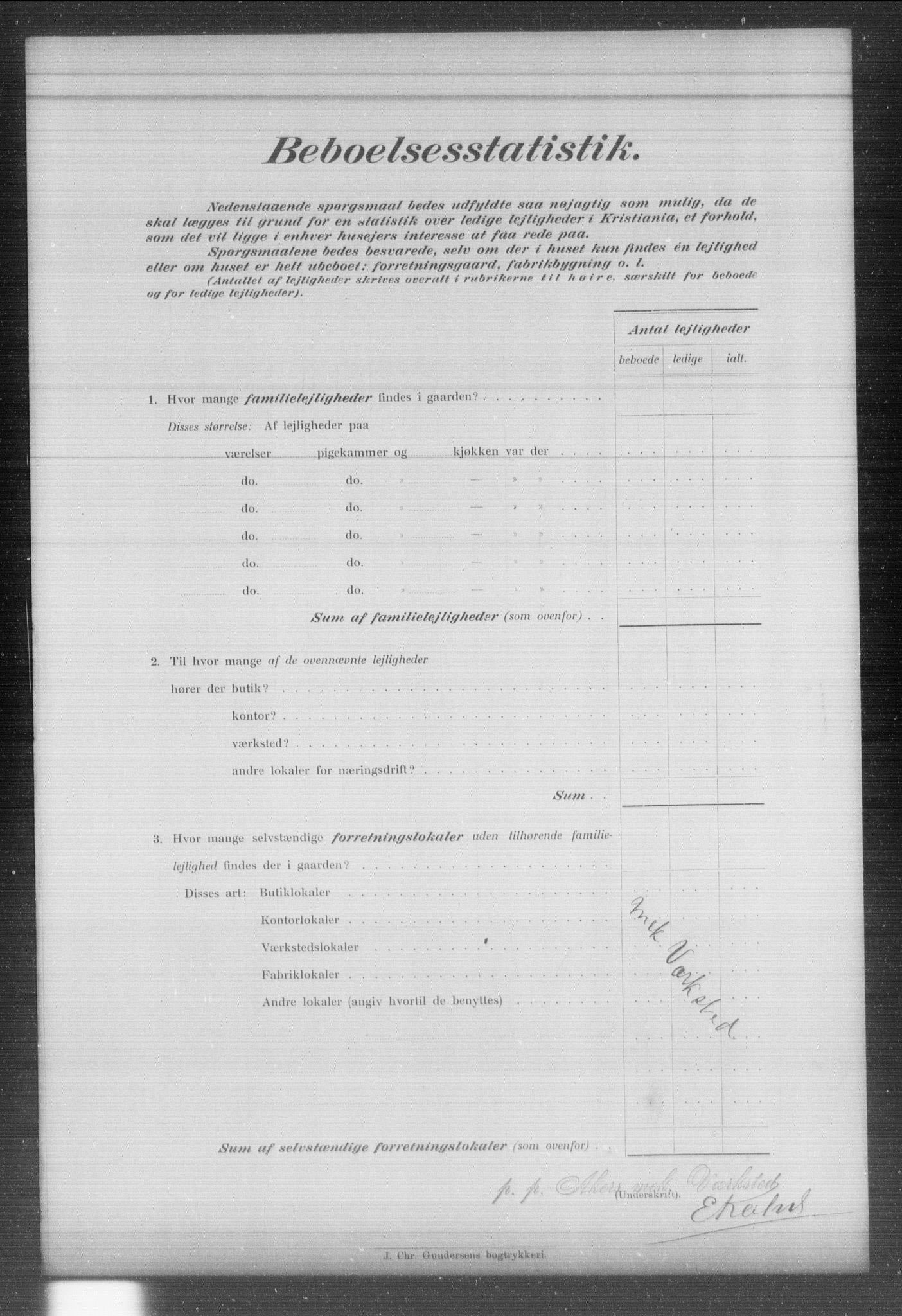 OBA, Kommunal folketelling 31.12.1903 for Kristiania kjøpstad, 1903, s. 3230