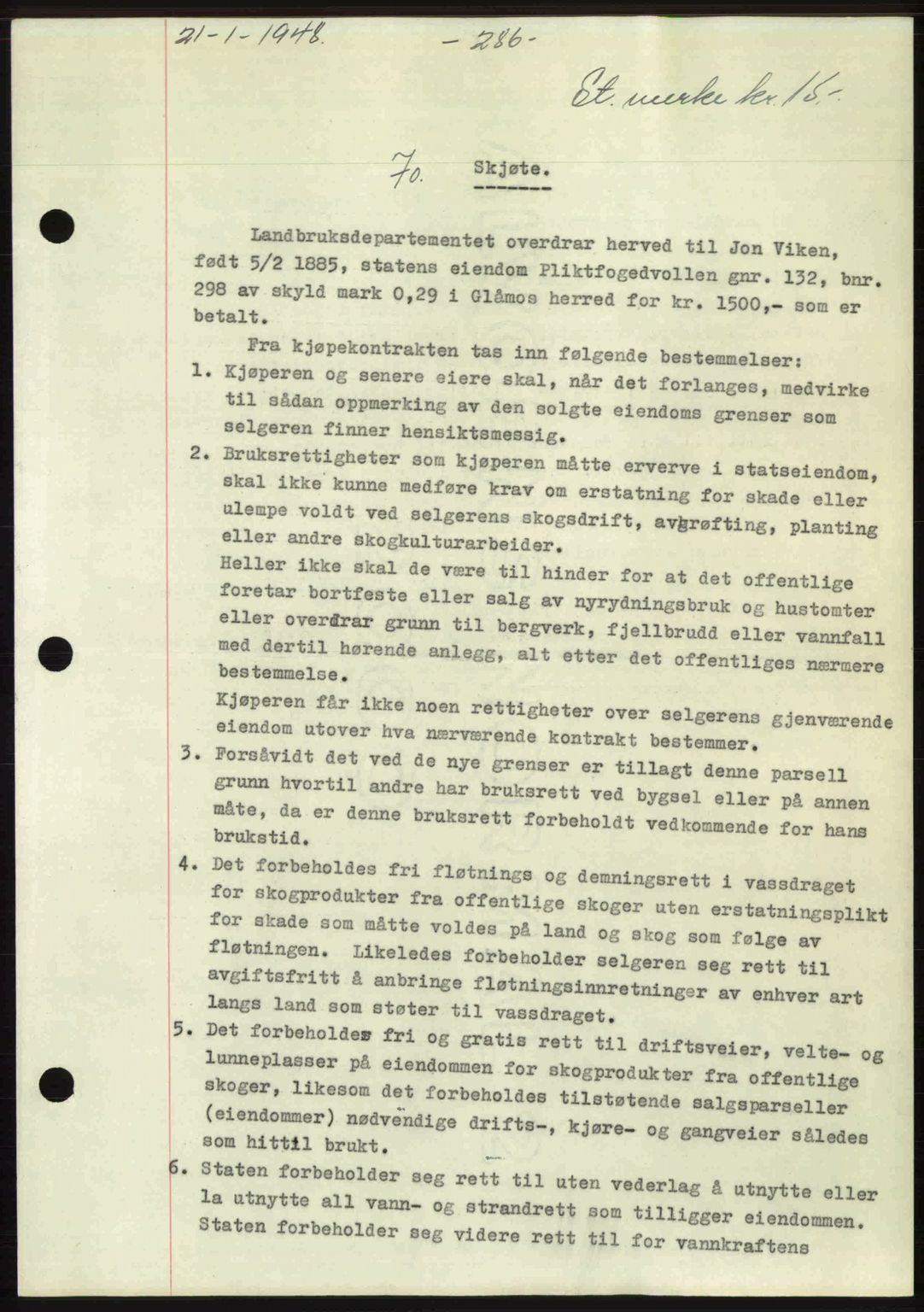 Gauldal sorenskriveri, SAT/A-0014/1/2/2C: Pantebok nr. A5, 1947-1948, Dagboknr: 70/1948