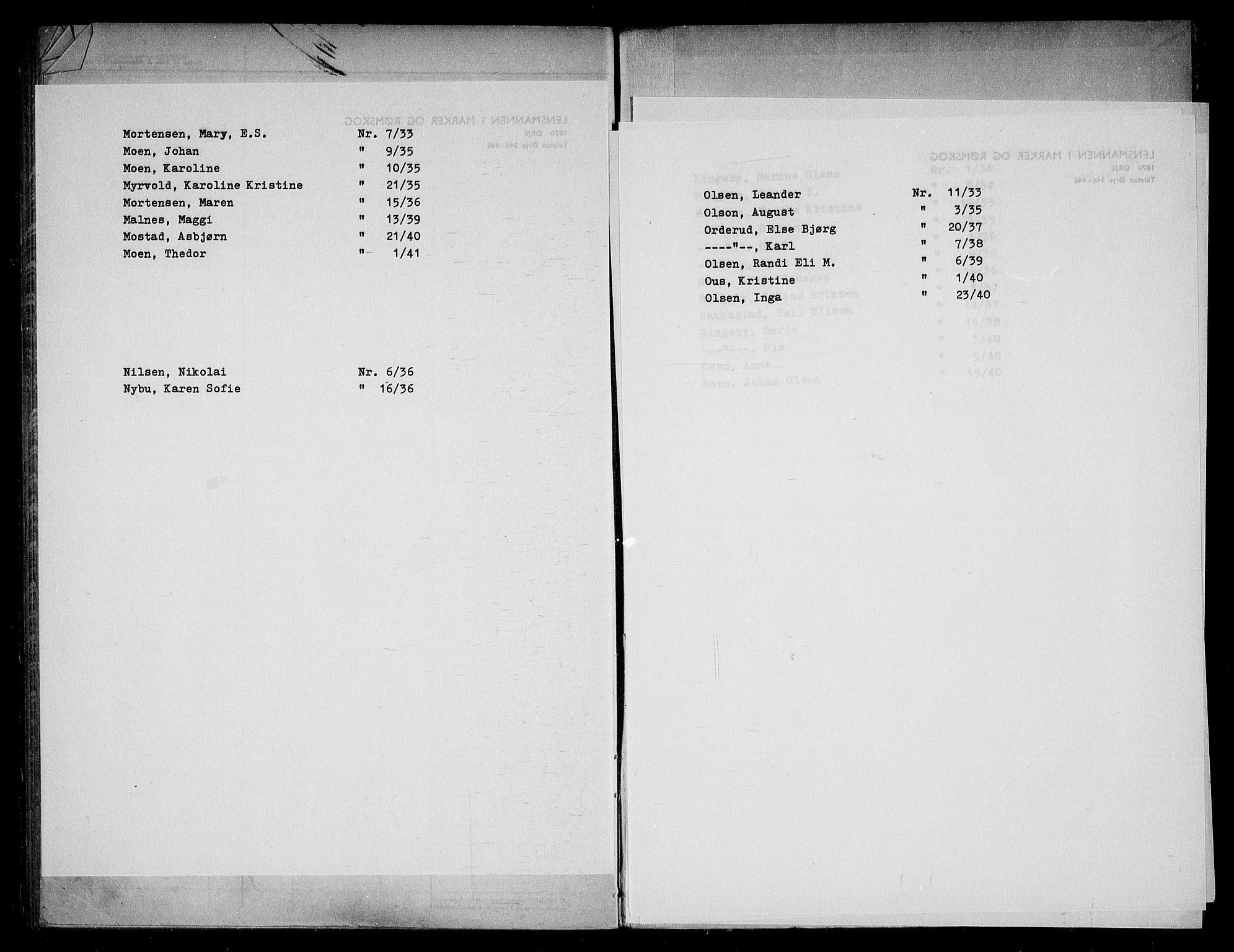 Rødenes lensmannsarkiv, AV/SAO-A-10634/H/Ha/L0001: Dødsfallsprotokoll, 1933-1941