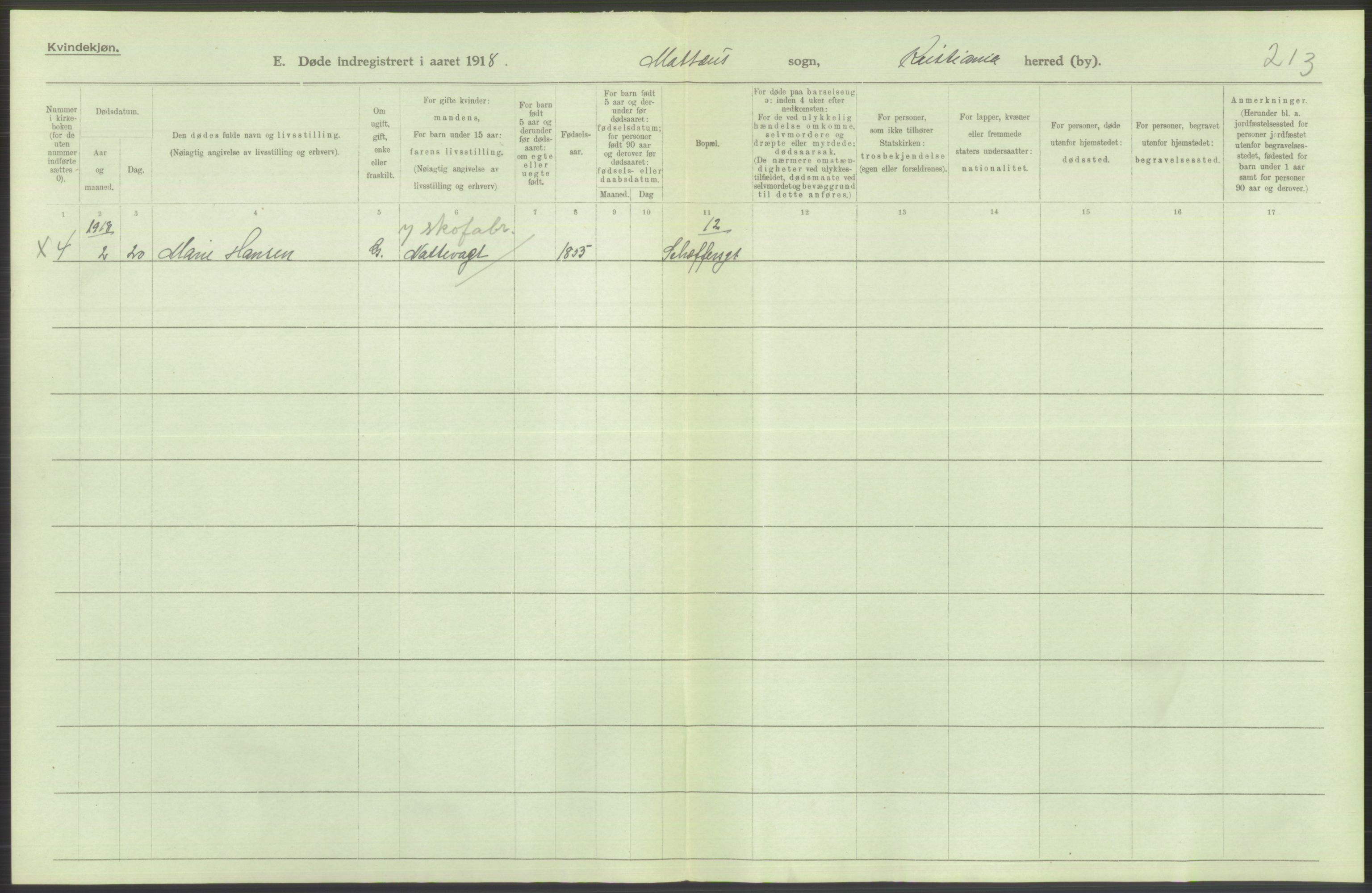 Statistisk sentralbyrå, Sosiodemografiske emner, Befolkning, AV/RA-S-2228/D/Df/Dfb/Dfbh/L0010: Kristiania: Døde, 1918, s. 706