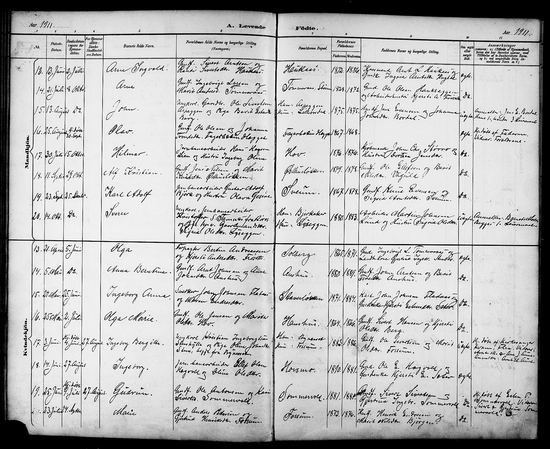 Ministerialprotokoller, klokkerbøker og fødselsregistre - Sør-Trøndelag, AV/SAT-A-1456/689/L1044: Klokkerbok nr. 689C03, 1893-1922