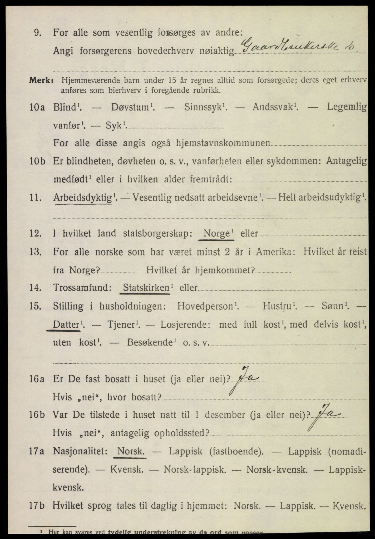 SAT, Folketelling 1920 for 1736 Snåsa herred, 1920, s. 1227