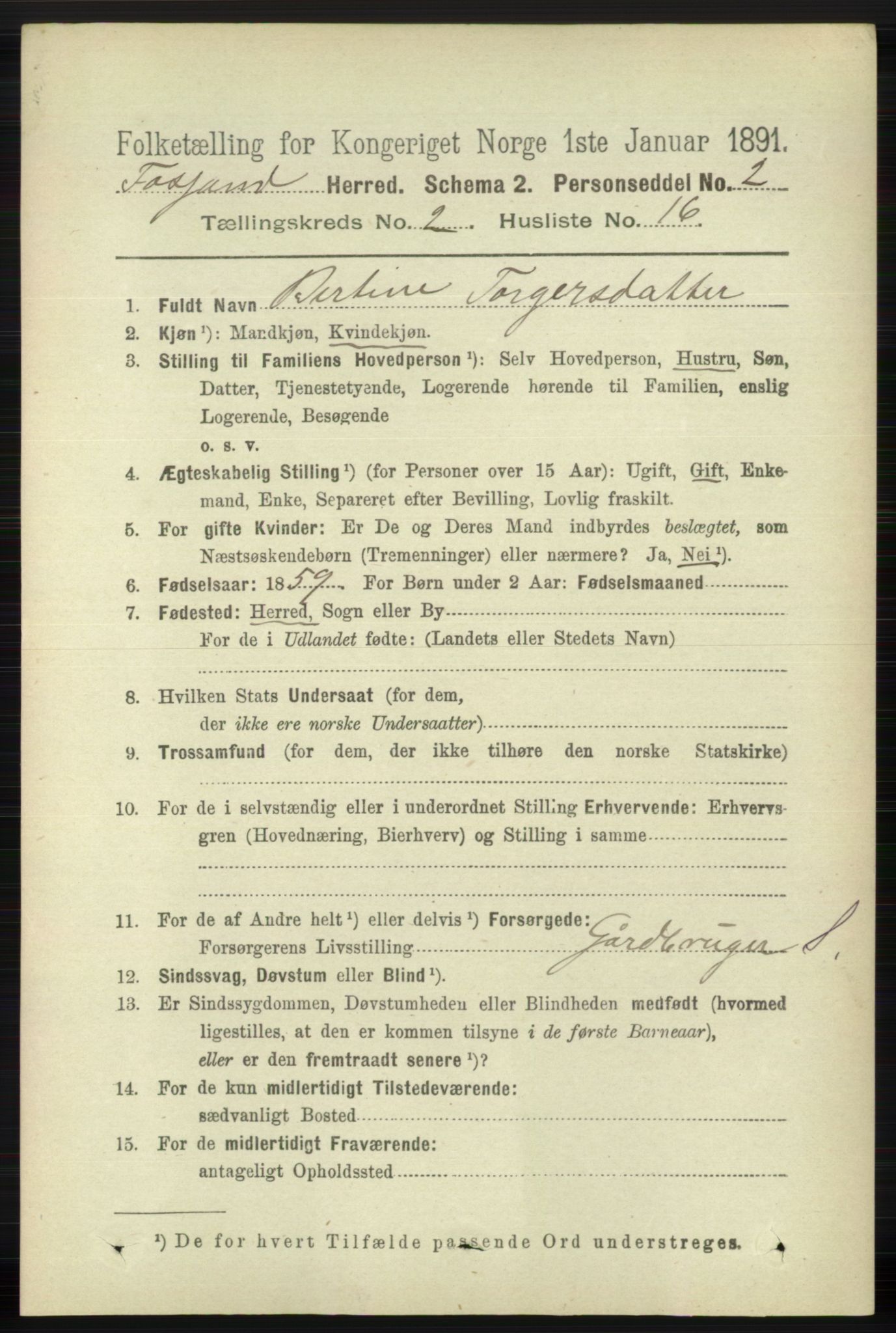 RA, Folketelling 1891 for 1129 Forsand herred, 1891, s. 286