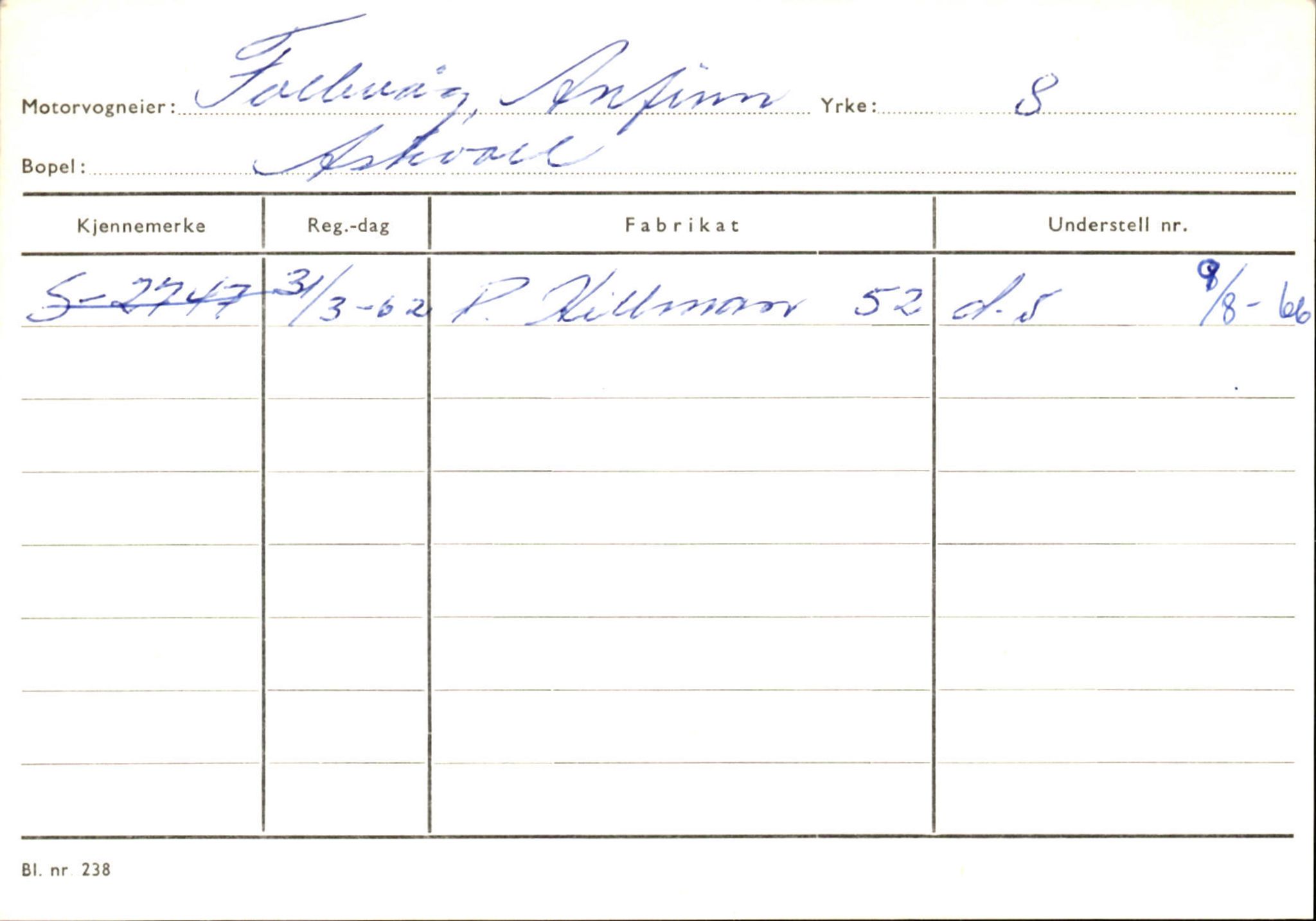 Statens vegvesen, Sogn og Fjordane vegkontor, AV/SAB-A-5301/4/F/L0132: Eigarregister Askvoll A-Å. Balestrand A-Å, 1945-1975, s. 283